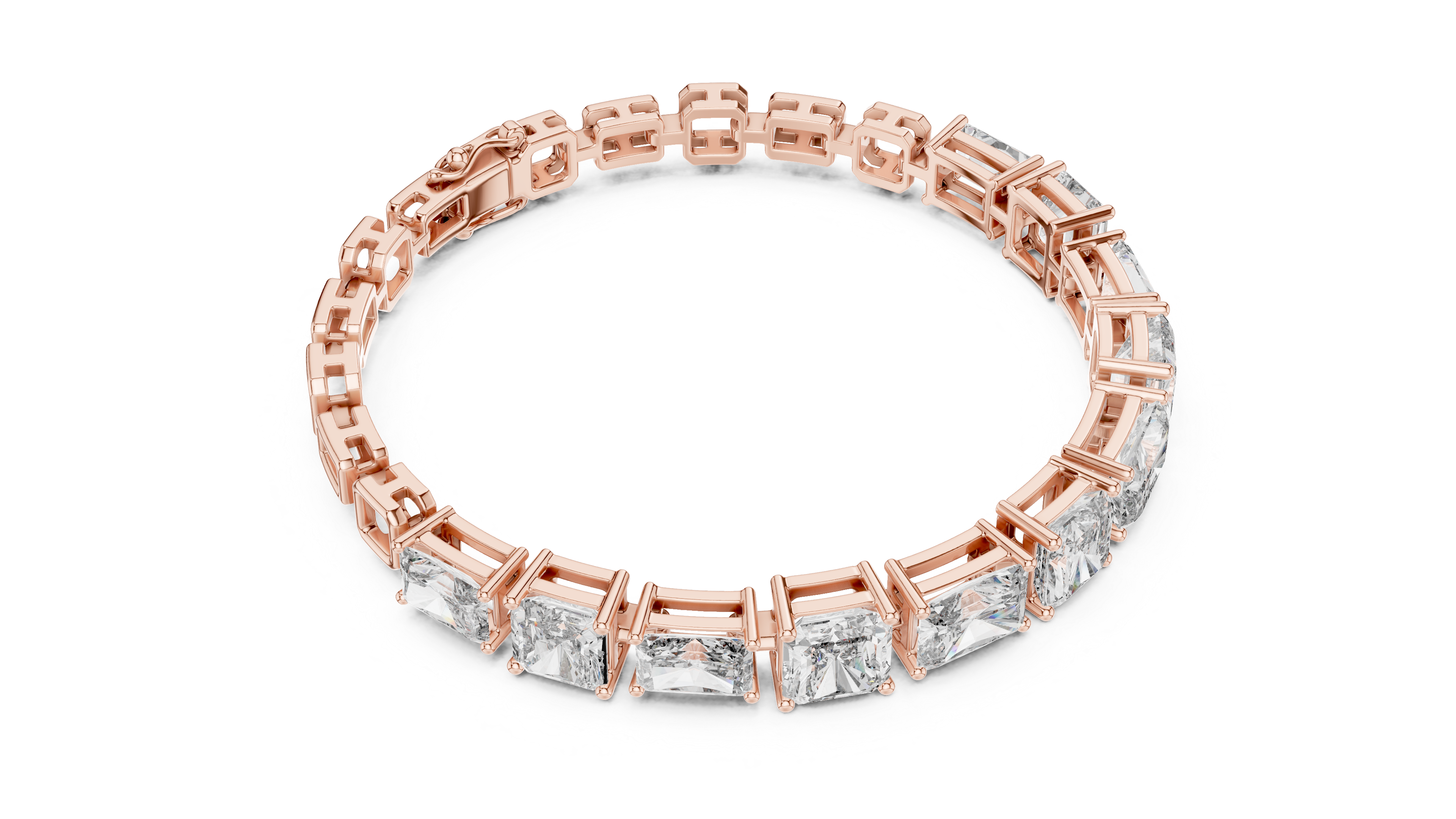 Radiant and Emerald Cut Diamond Bracelet
