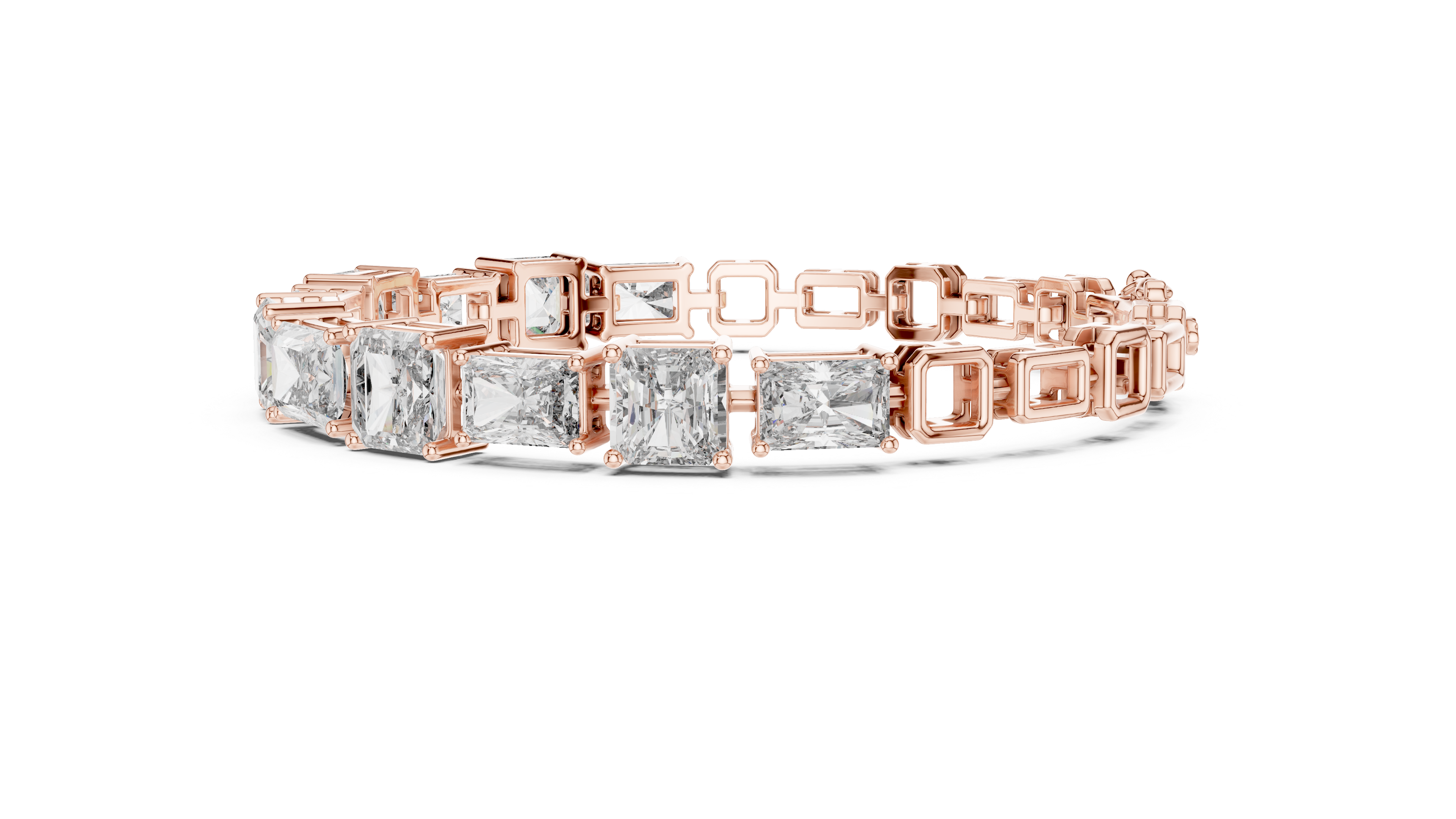Radiant and Emerald Cut Diamond Bracelet