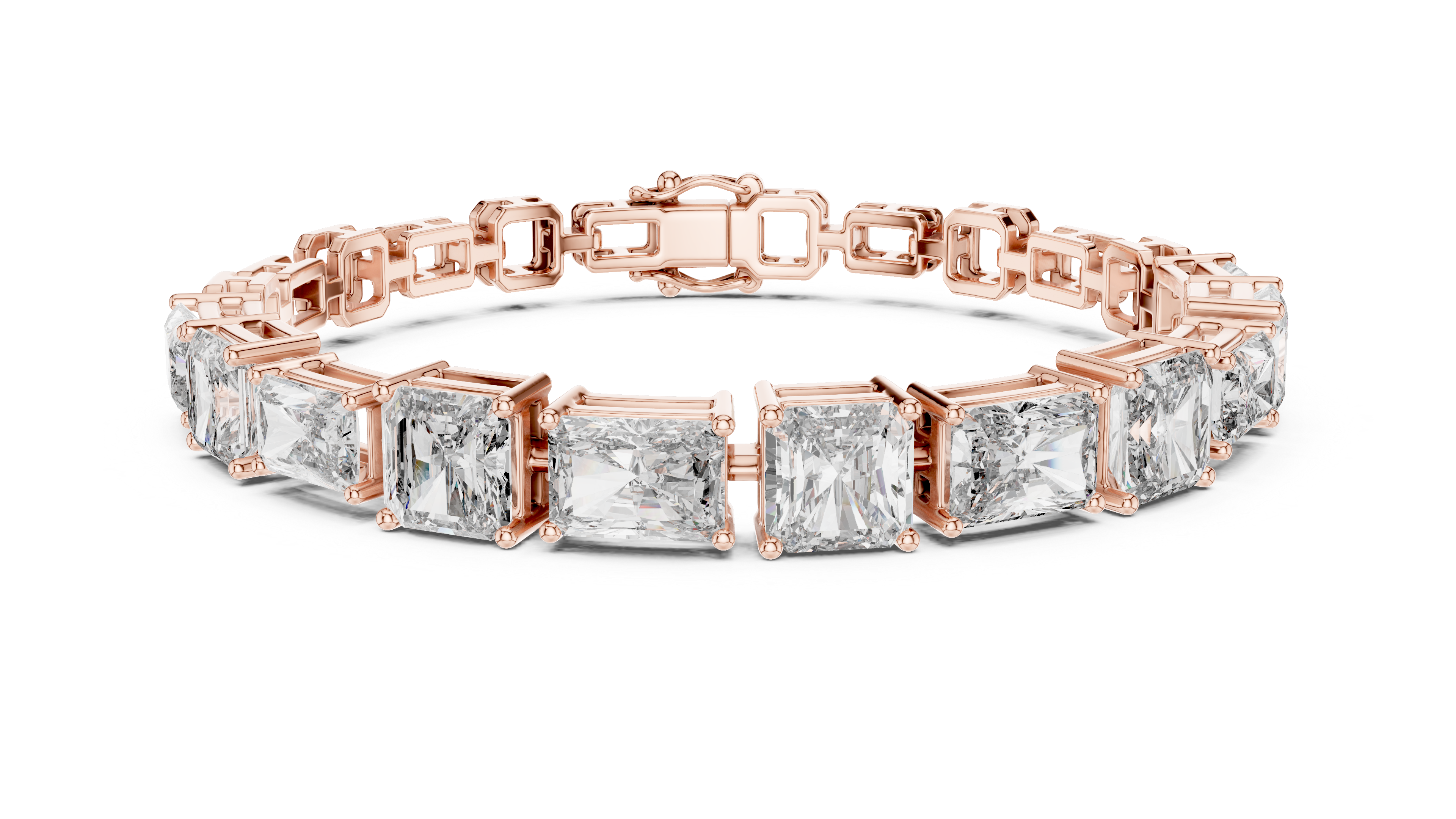 Radiant and Emerald Cut Diamond Bracelet