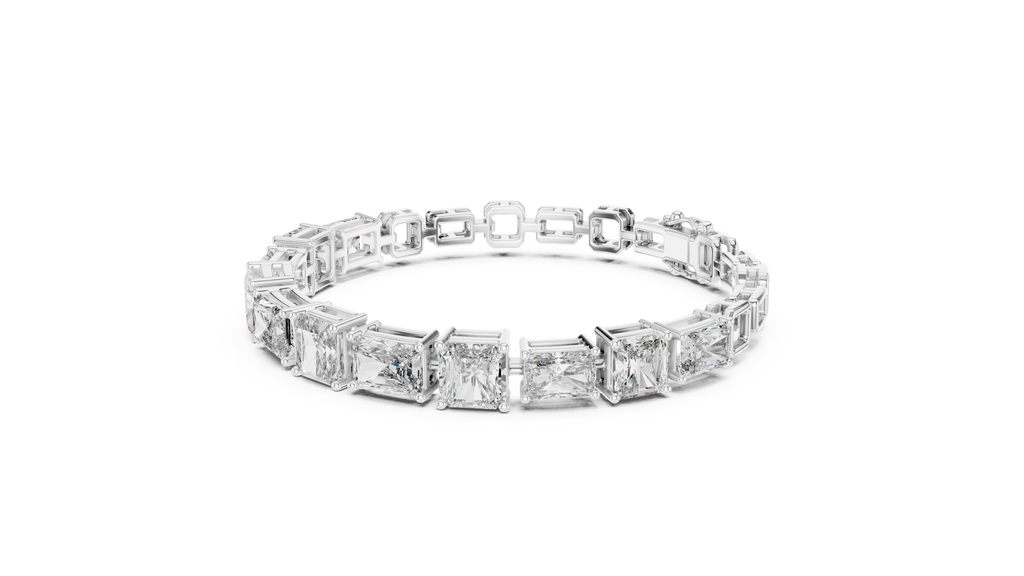 Radiant and Emerald Cut Diamond Bracelet