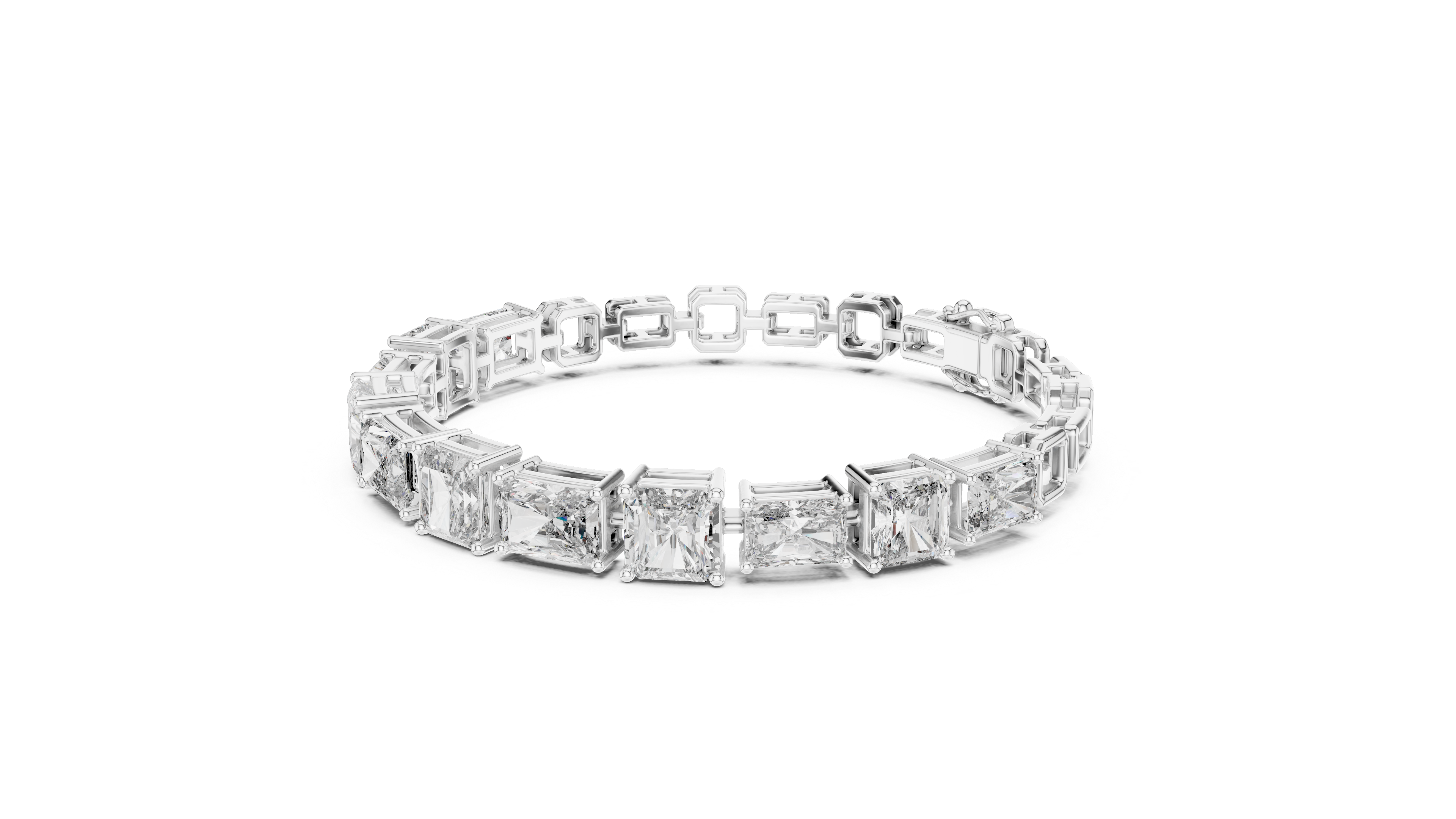 Radiant and Emerald Cut Diamond Bracelet