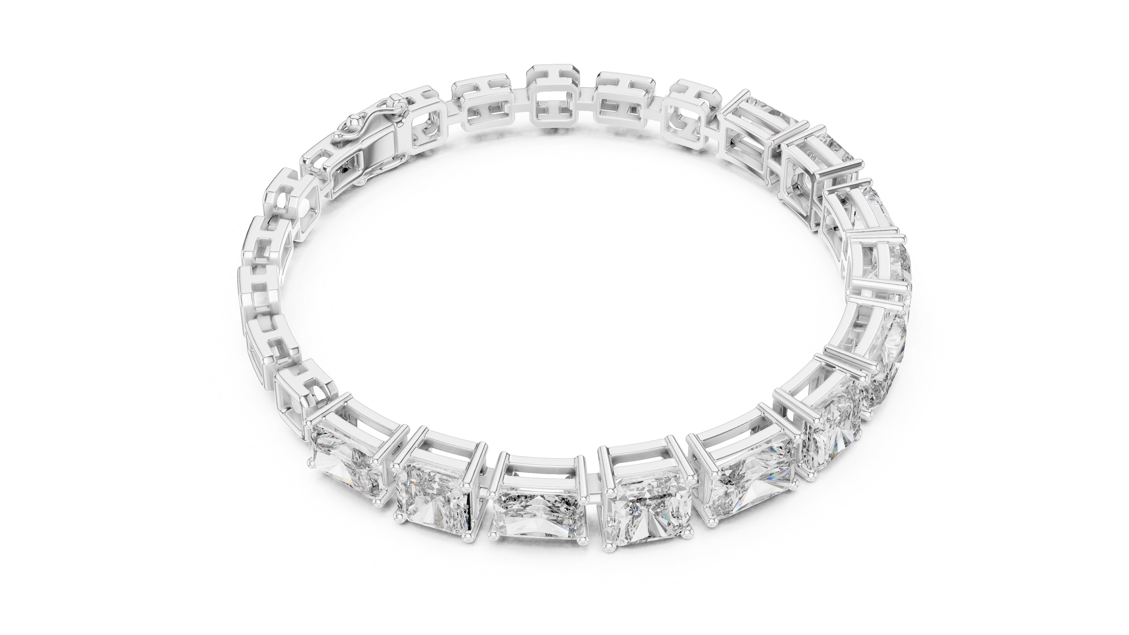 Radiant and Emerald Cut Diamond Bracelet