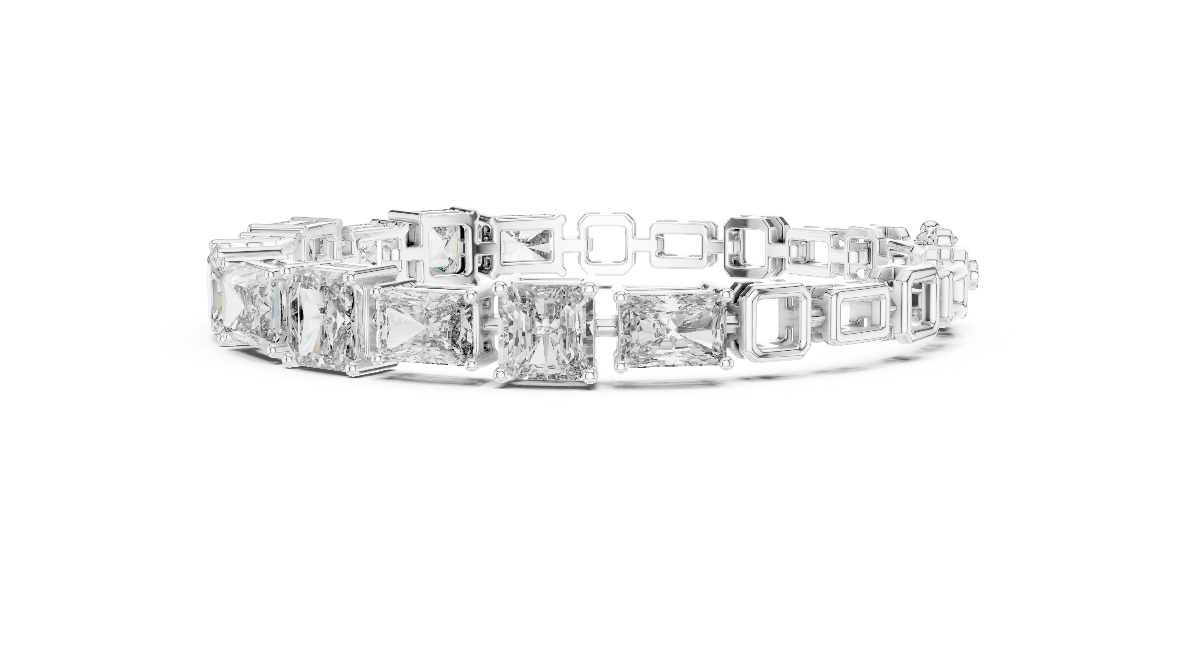 Radiant and Emerald Cut Diamond Bracelet