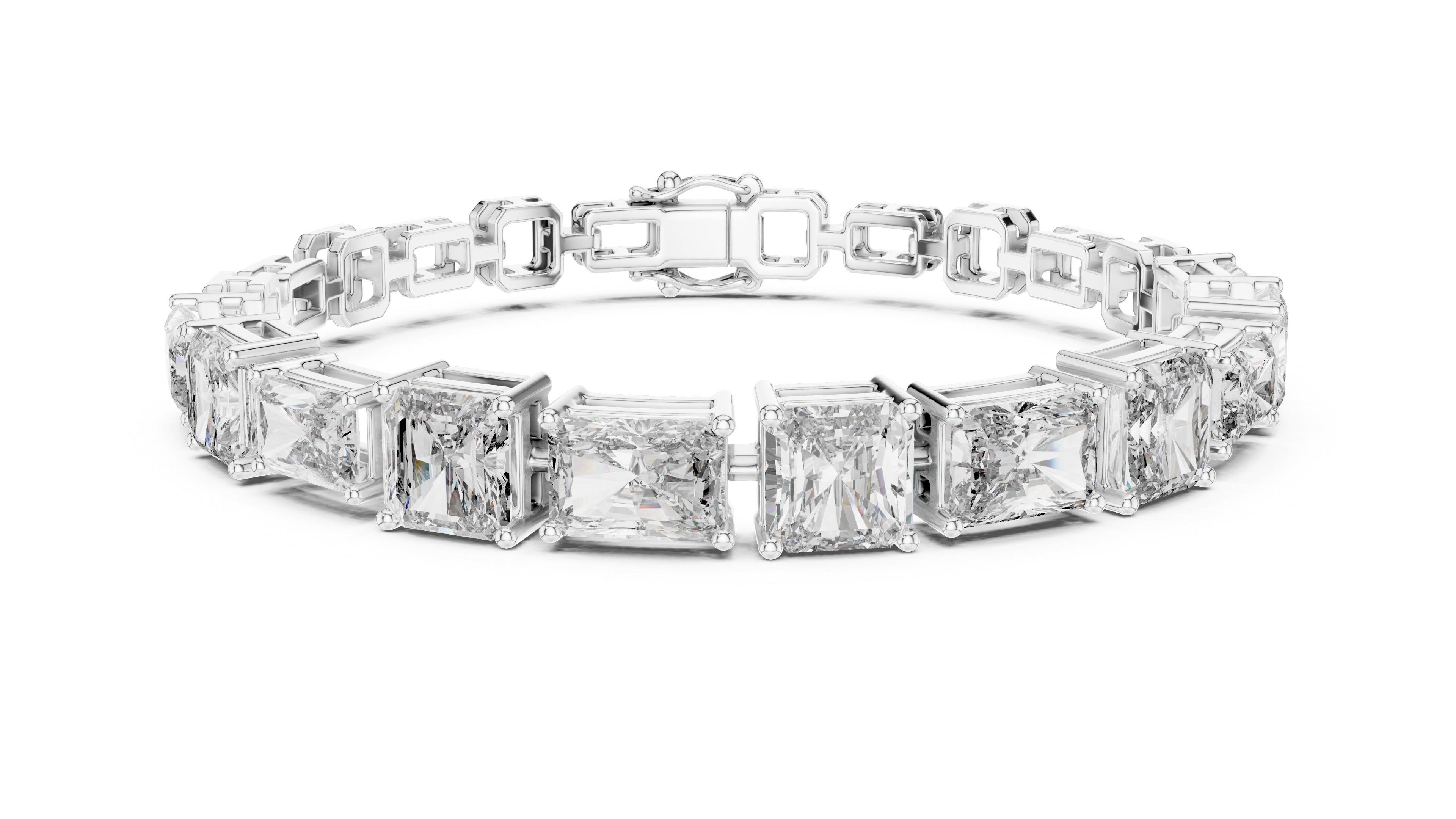 Radiant and Emerald Cut Diamond Bracelet
