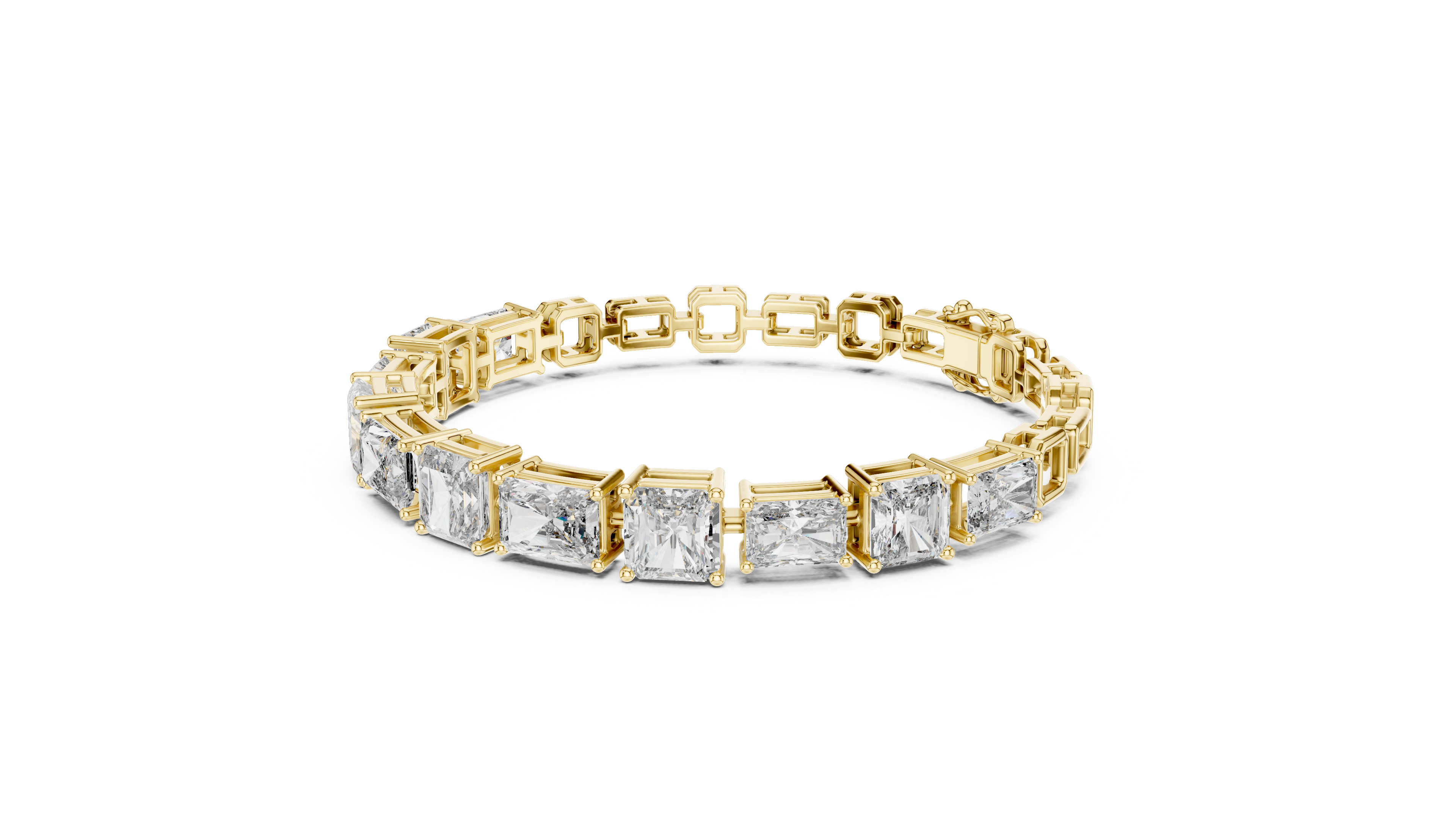 Radiant and Emerald Cut Diamond Bracelet
