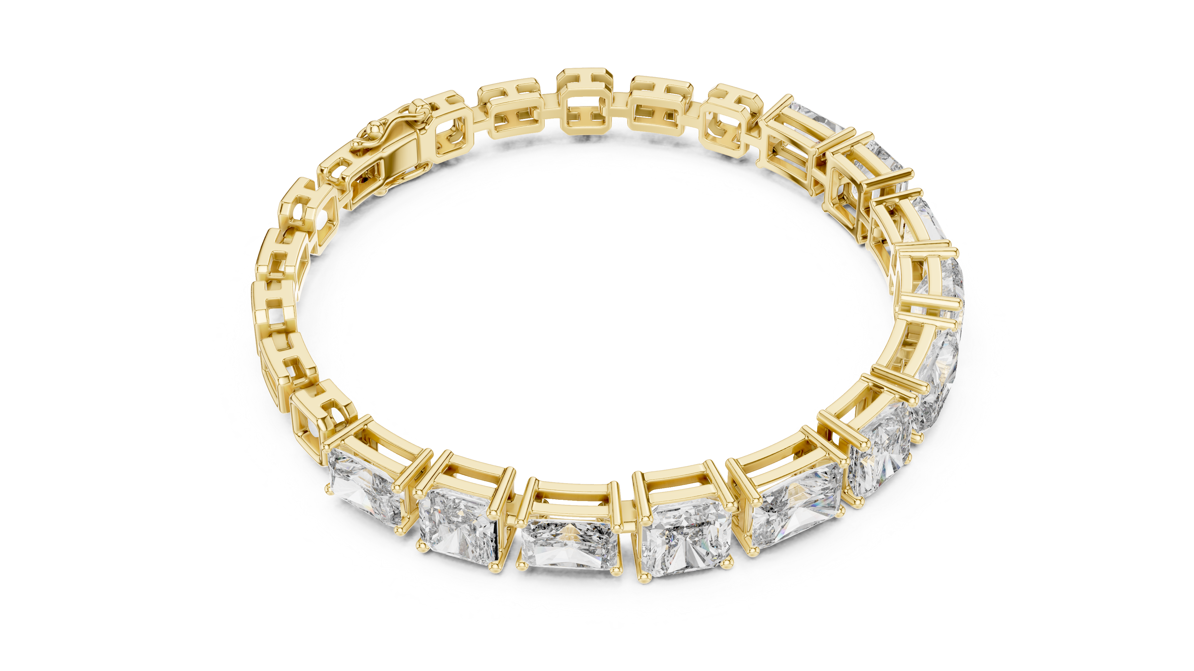 Radiant and Emerald Cut Diamond Bracelet