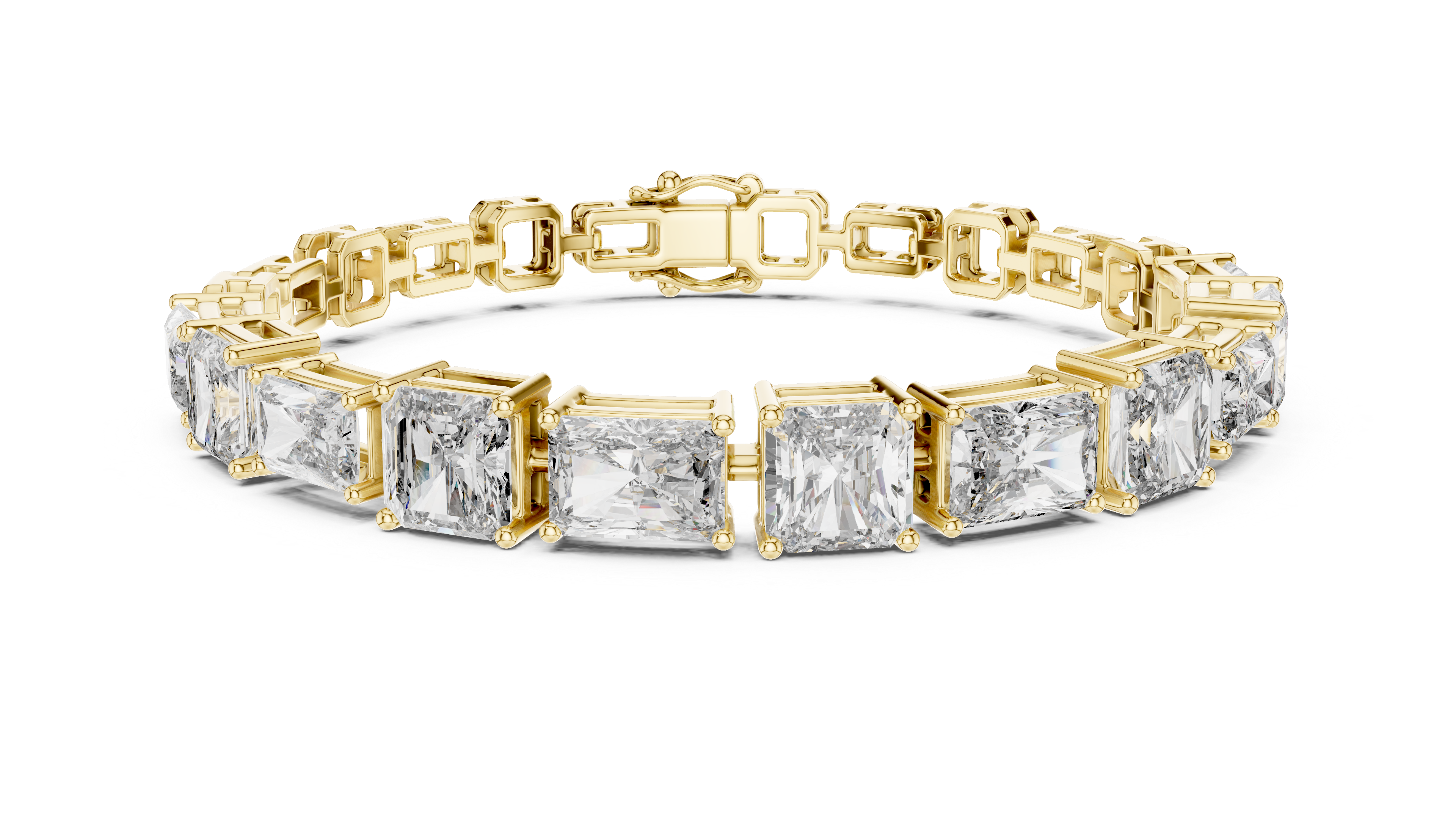 Radiant and Emerald Cut Diamond Bracelet