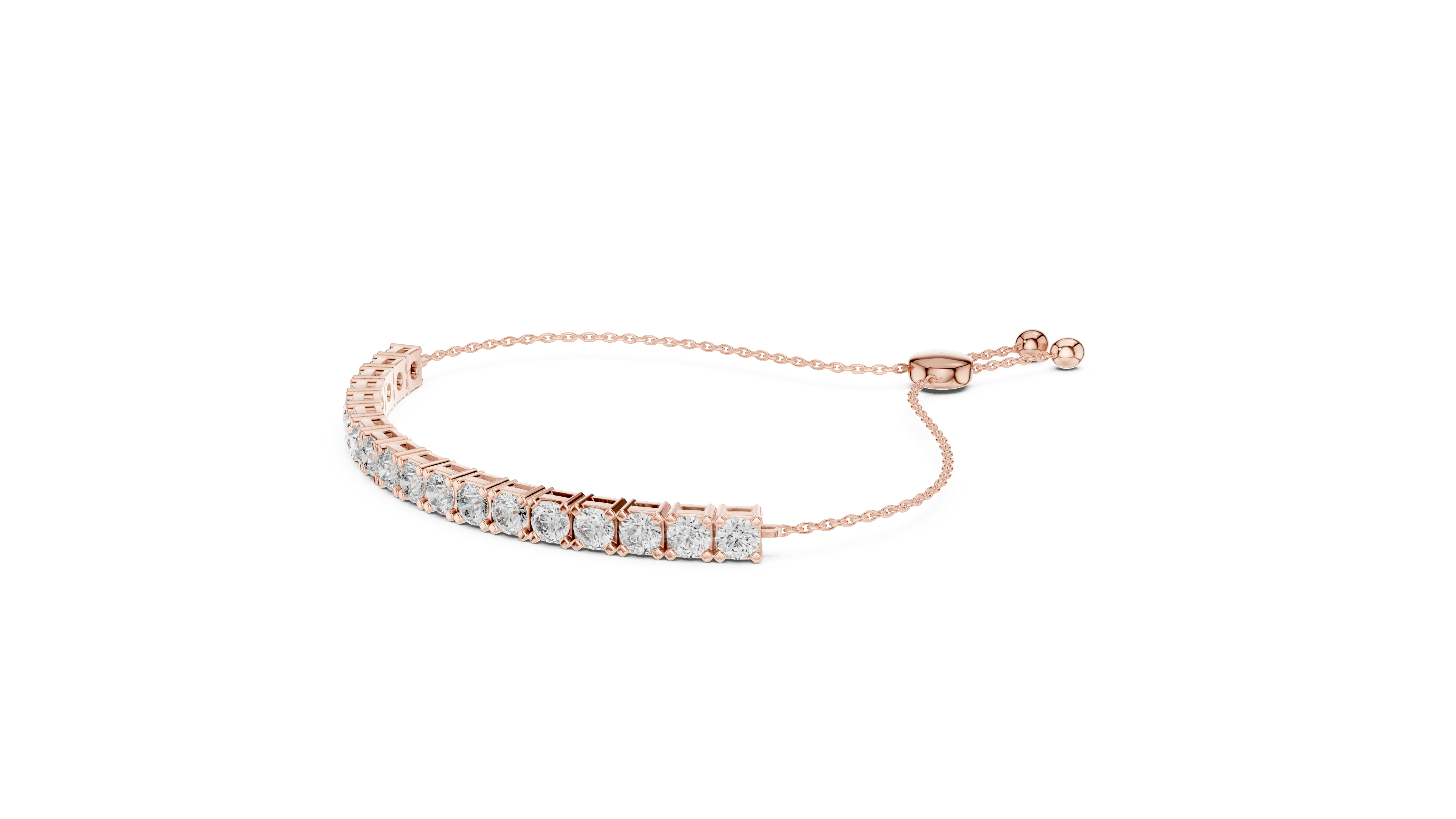 Round Diamond Adjustable Slider Bracelet