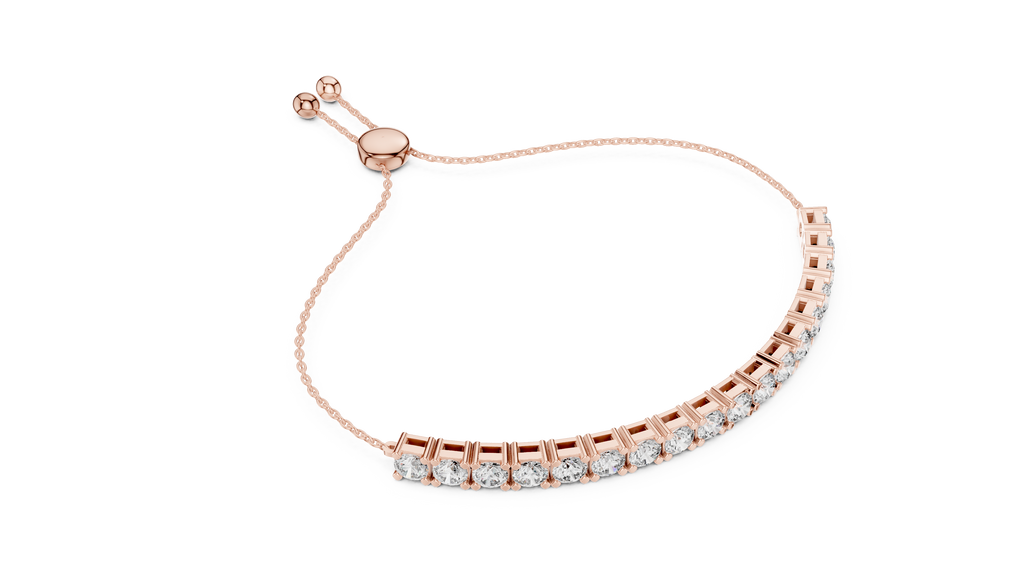 Round Diamond Adjustable Slider Bracelet