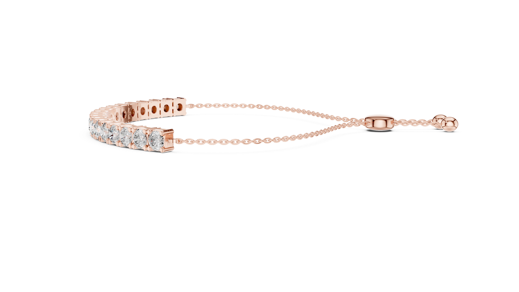 Round Diamond Adjustable Slider Bracelet