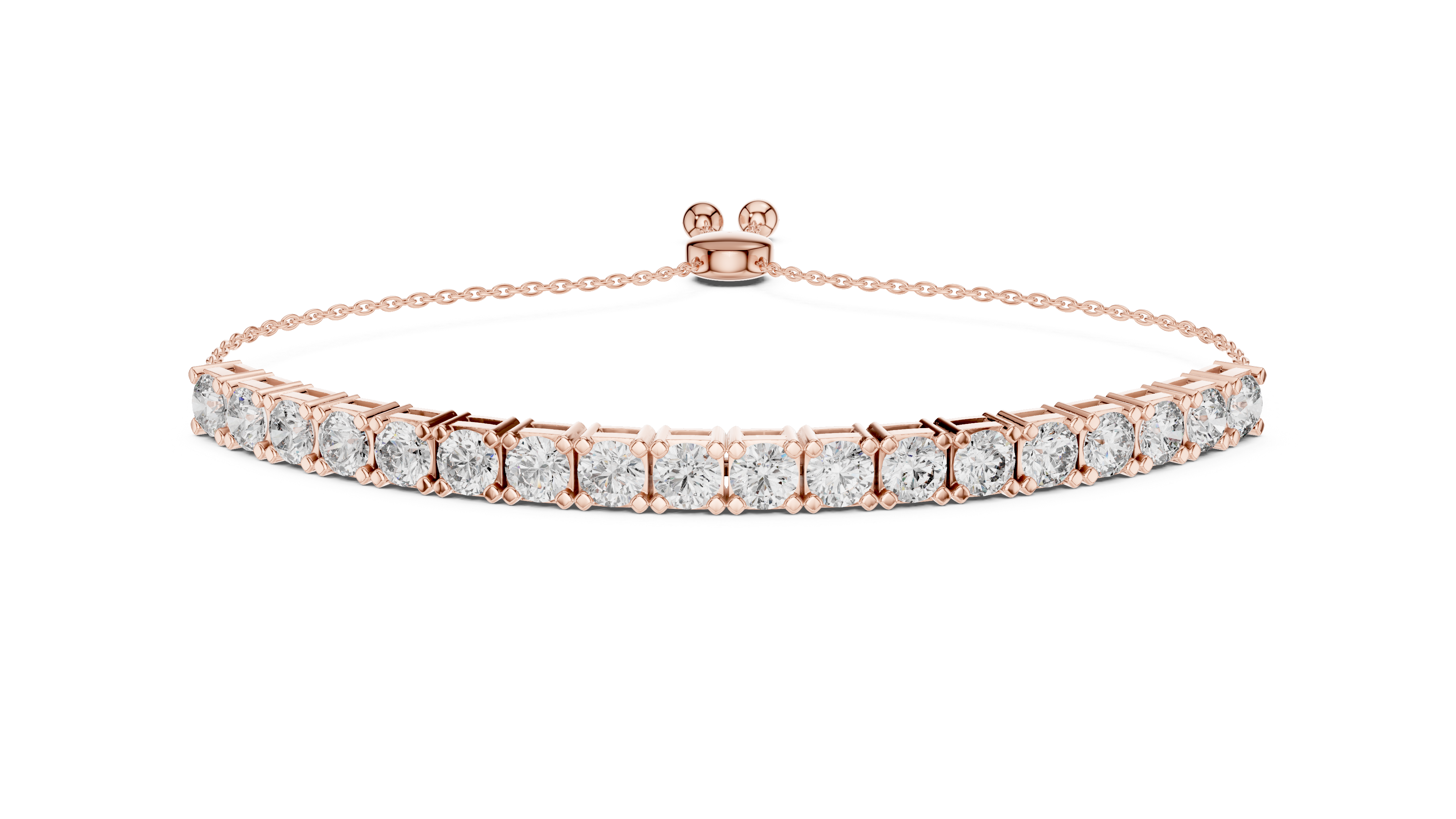 Round Diamond Adjustable Slider Bracelet