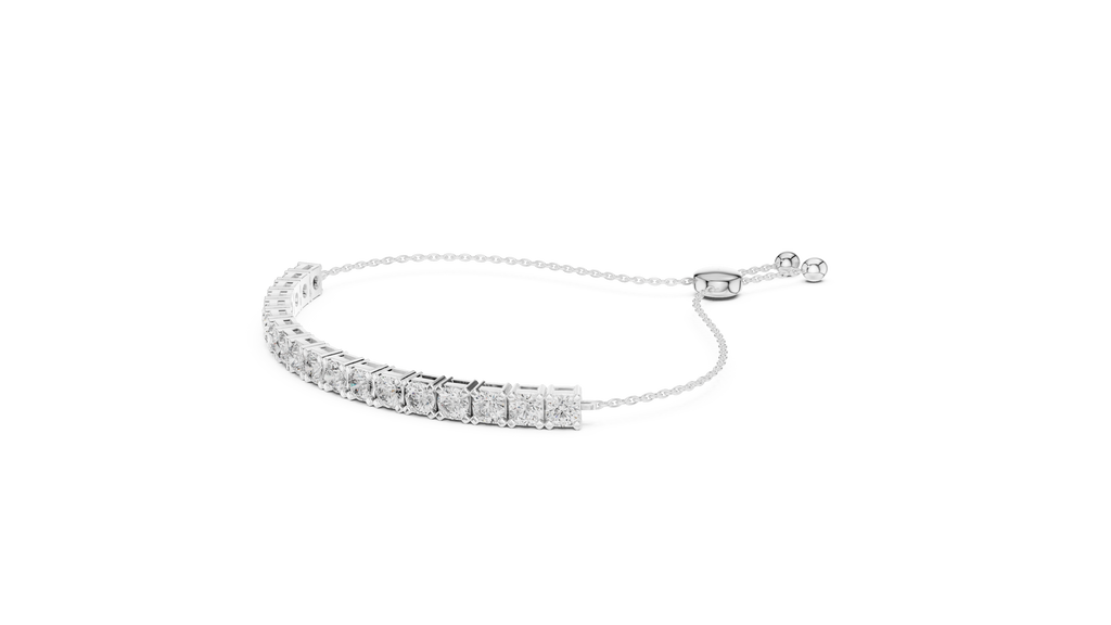 Round Diamond Adjustable Slider Bracelet