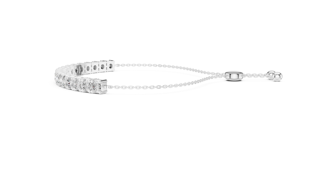Round Diamond Adjustable Slider Bracelet