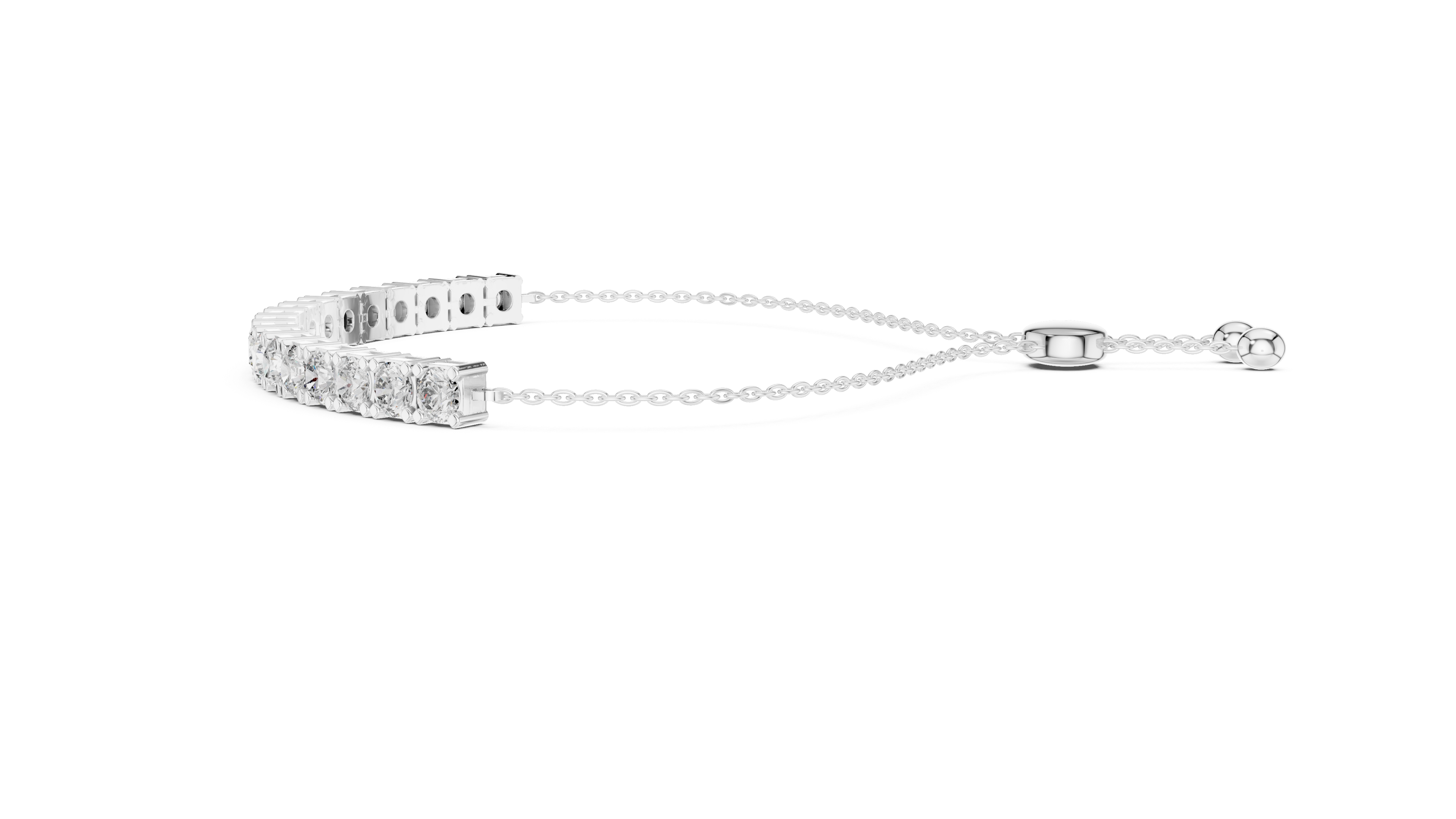 Round Diamond Adjustable Slider Bracelet