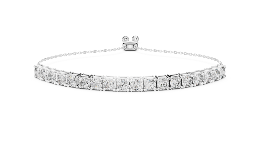 Round Diamond Adjustable Slider Bracelet