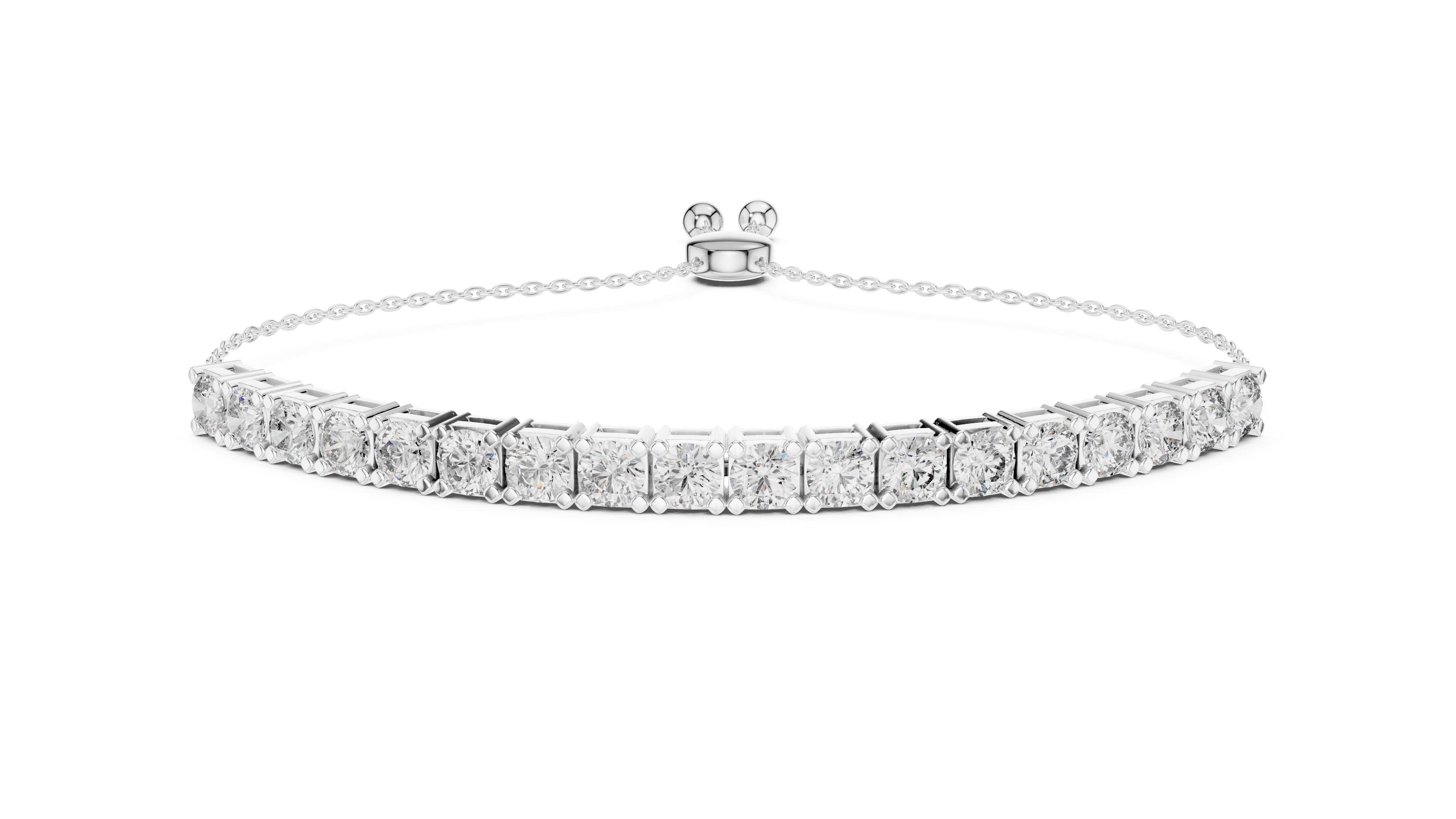 Round Diamond Adjustable Slider Bracelet