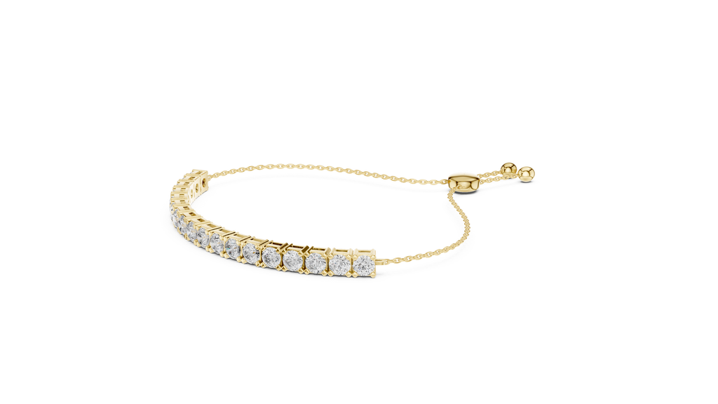 Round Diamond Adjustable Slider Bracelet