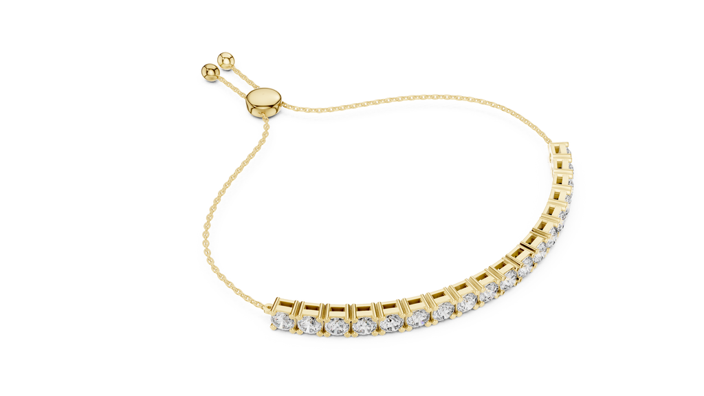 Round Diamond Adjustable Slider Bracelet