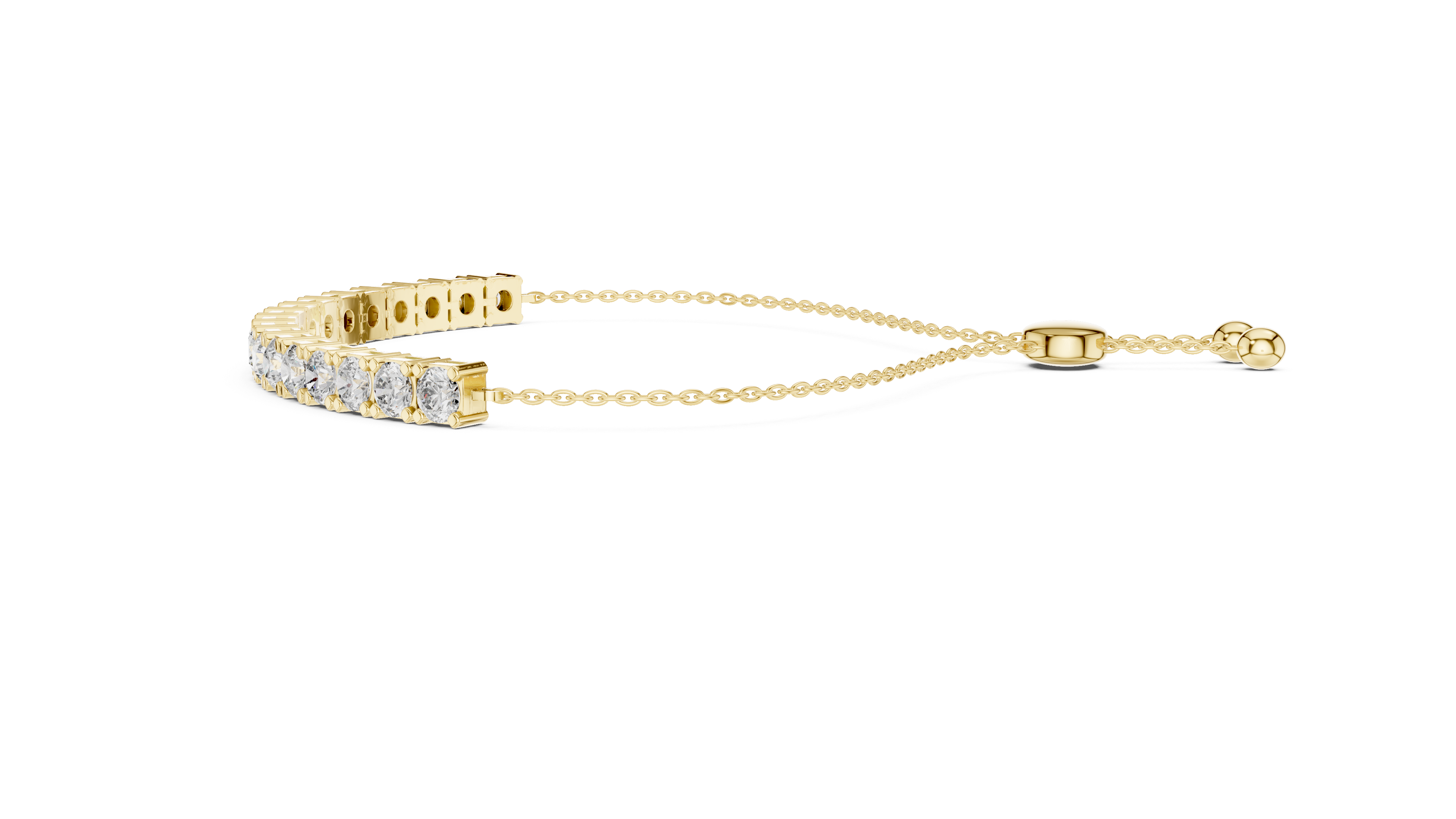 Round Diamond Adjustable Slider Bracelet