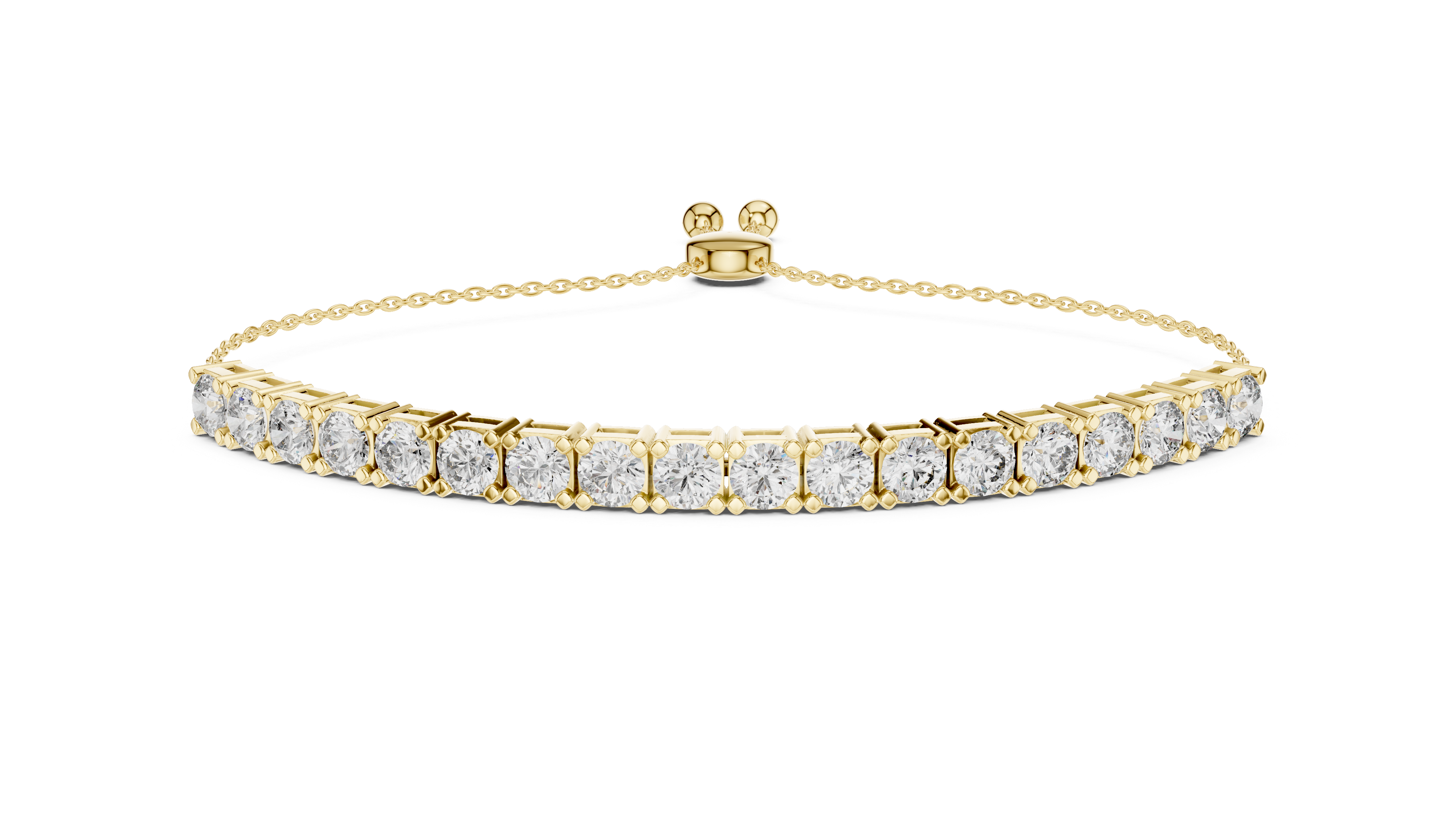 Round Diamond Adjustable Slider Bracelet