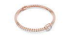 Round Diamond Halo Center Tennis Bracelet