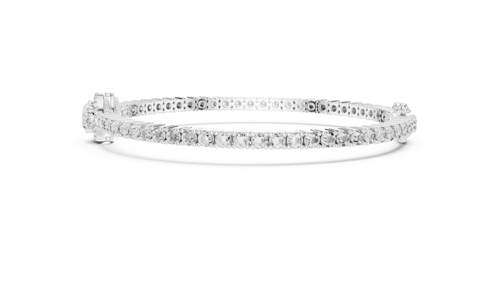 Round Diamond Halo Center Tennis Bracelet
