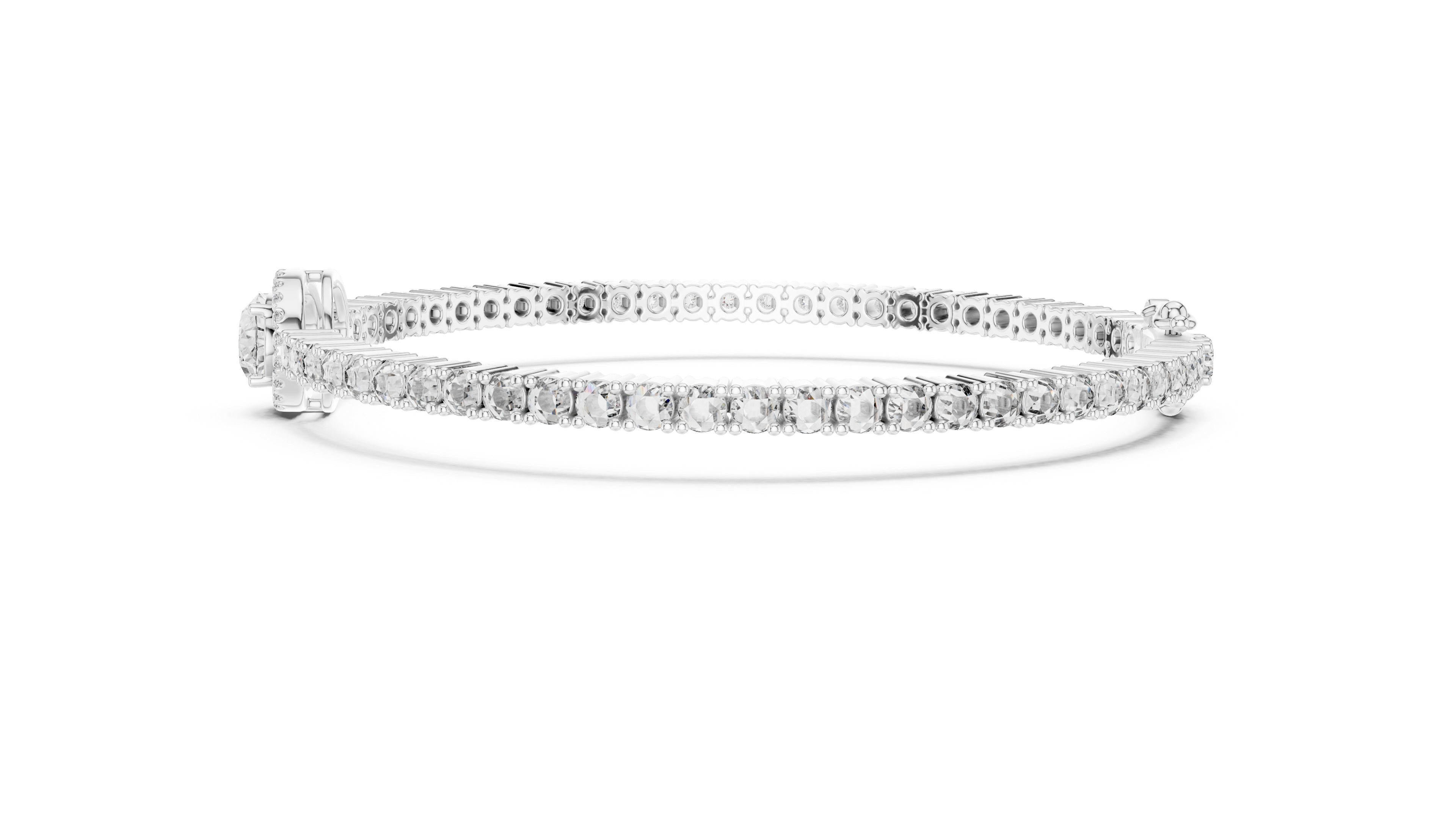 Round Diamond Halo Center Tennis Bracelet