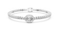 Round Diamond Halo Center Tennis Bracelet