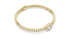Round Diamond Halo Center Tennis Bracelet