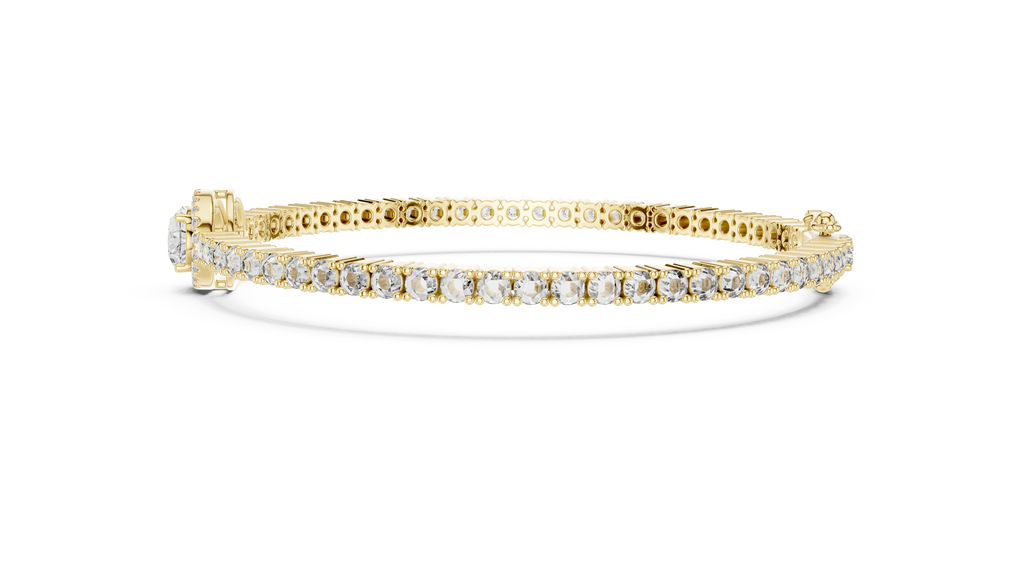 Round Diamond Halo Center Tennis Bracelet