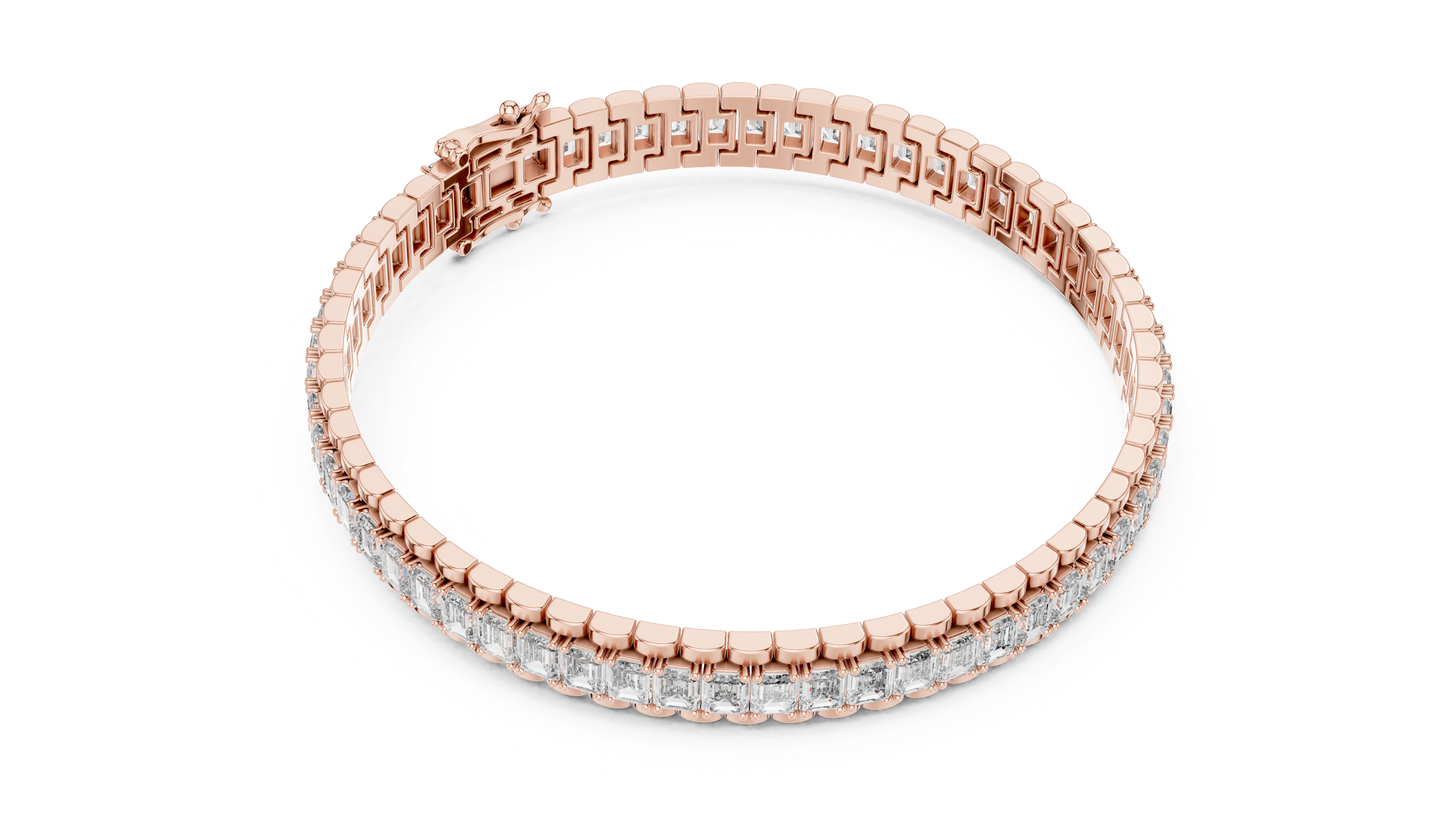 Emerald Cut Diamond Tennis Bracelet