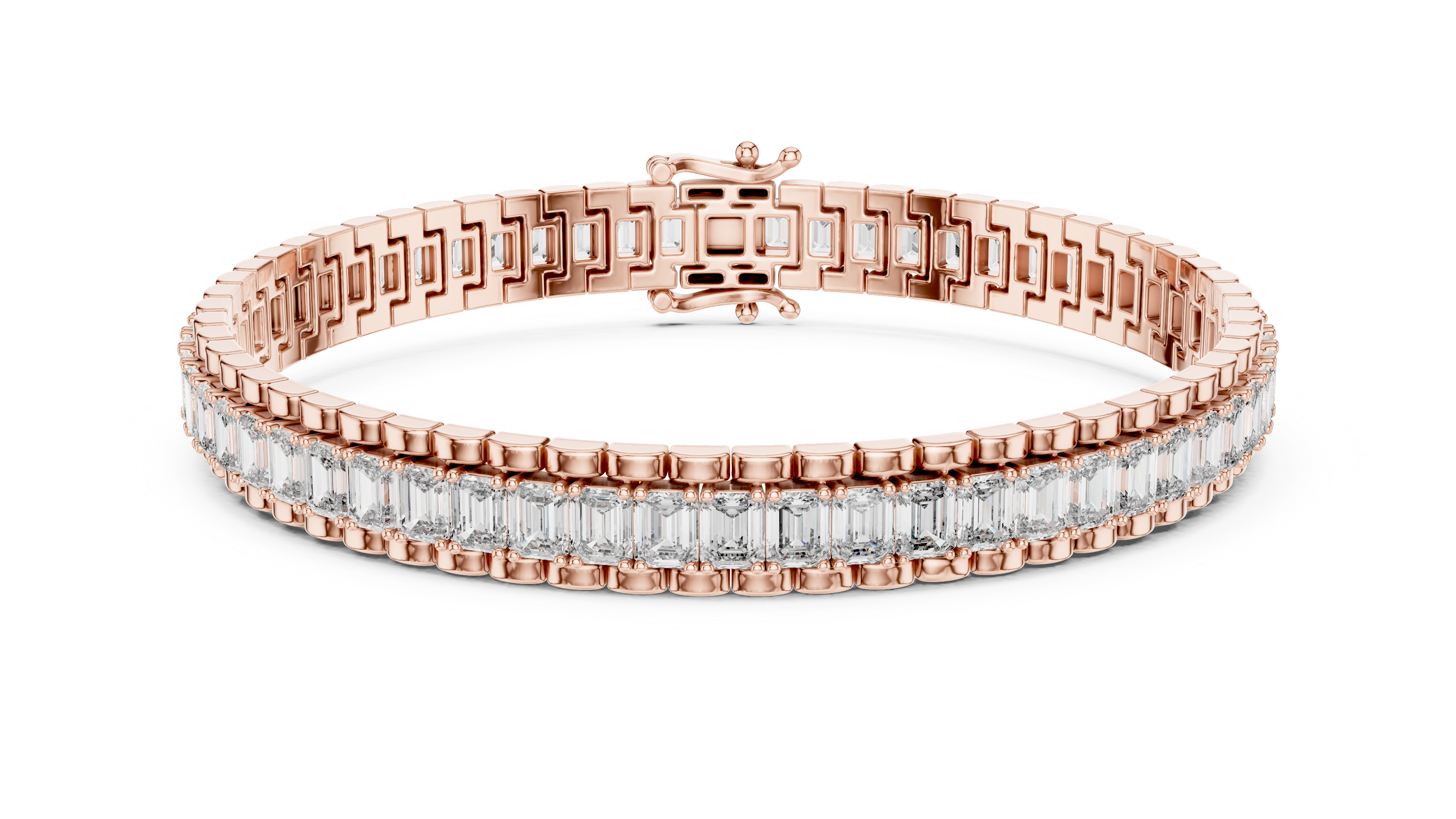 Emerald Cut Diamond Tennis Bracelet
