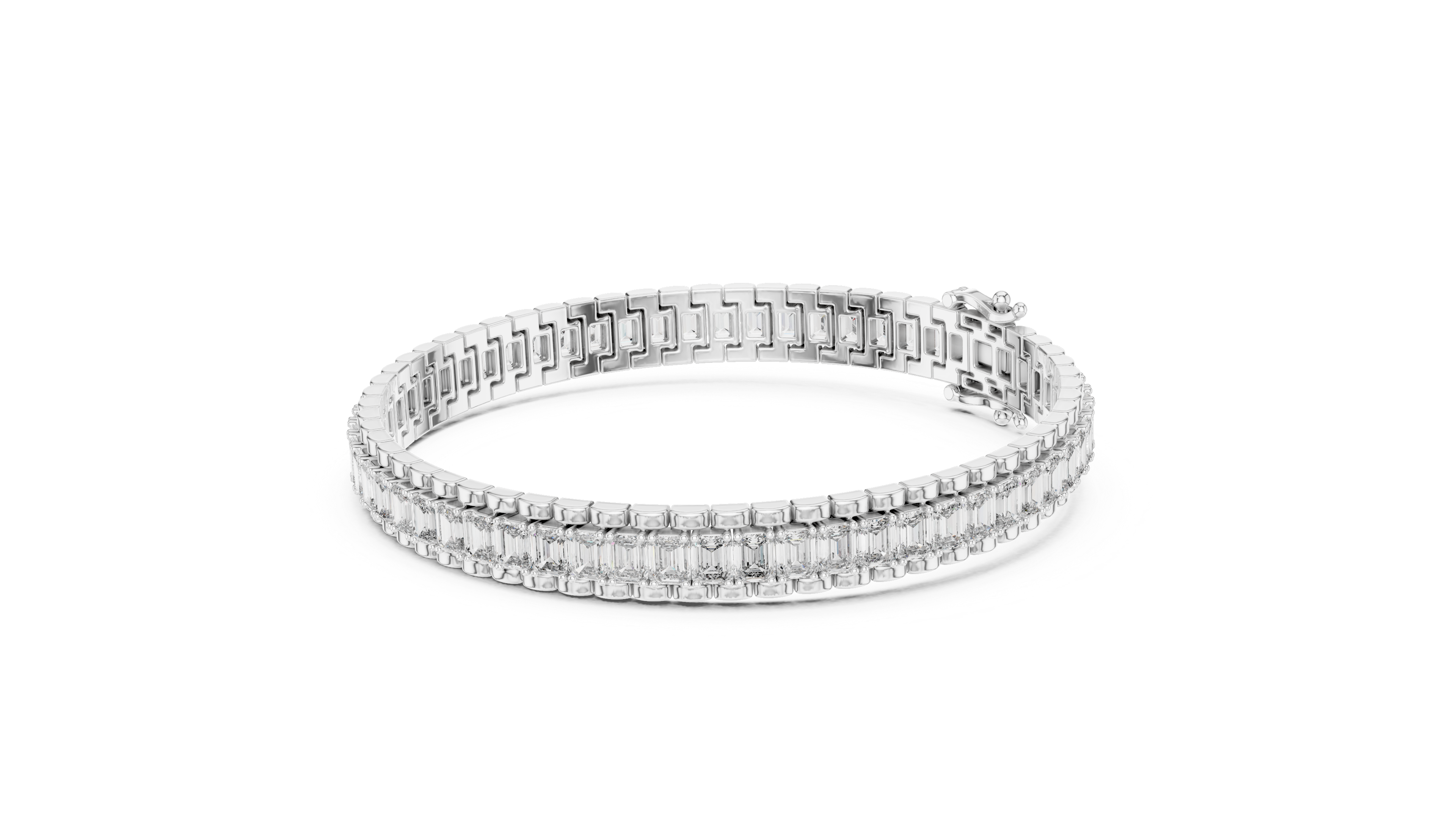 Emerald Cut Diamond Tennis Bracelet