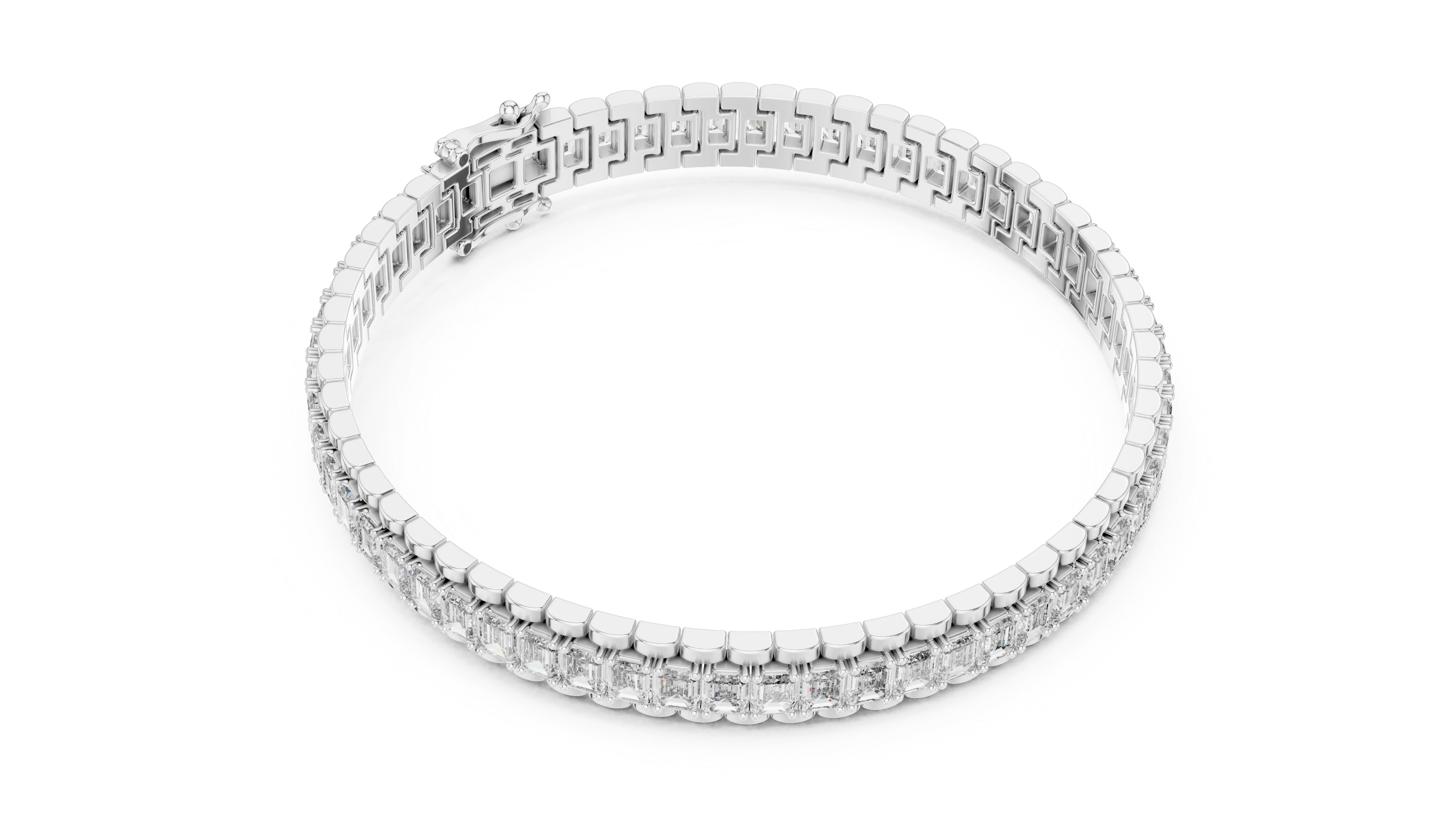 Emerald Cut Diamond Tennis Bracelet