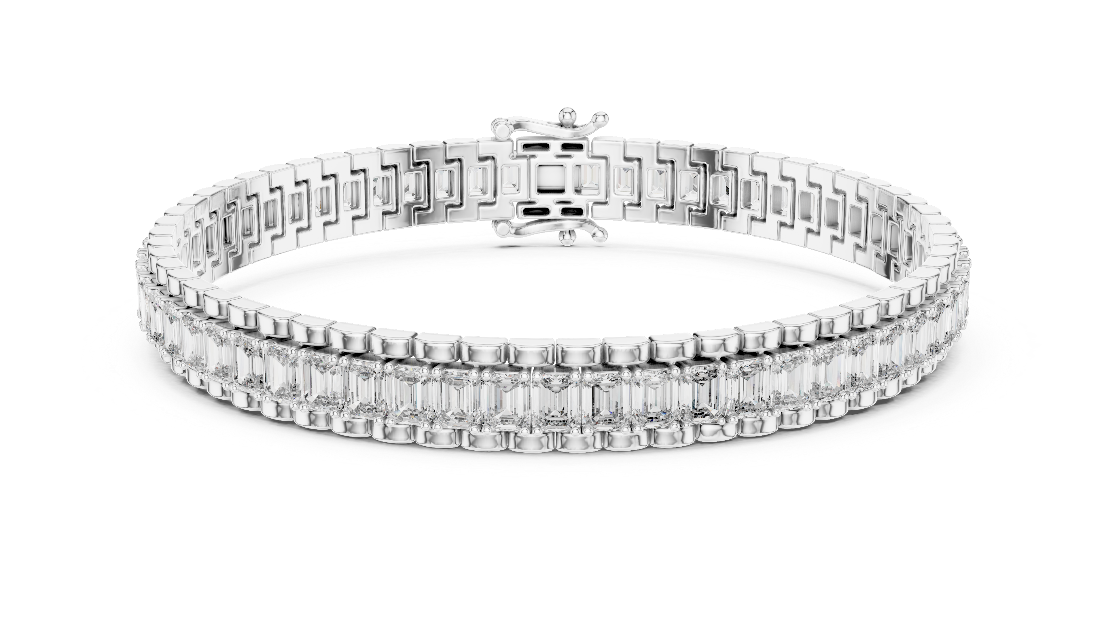 Emerald Cut Diamond Tennis Bracelet