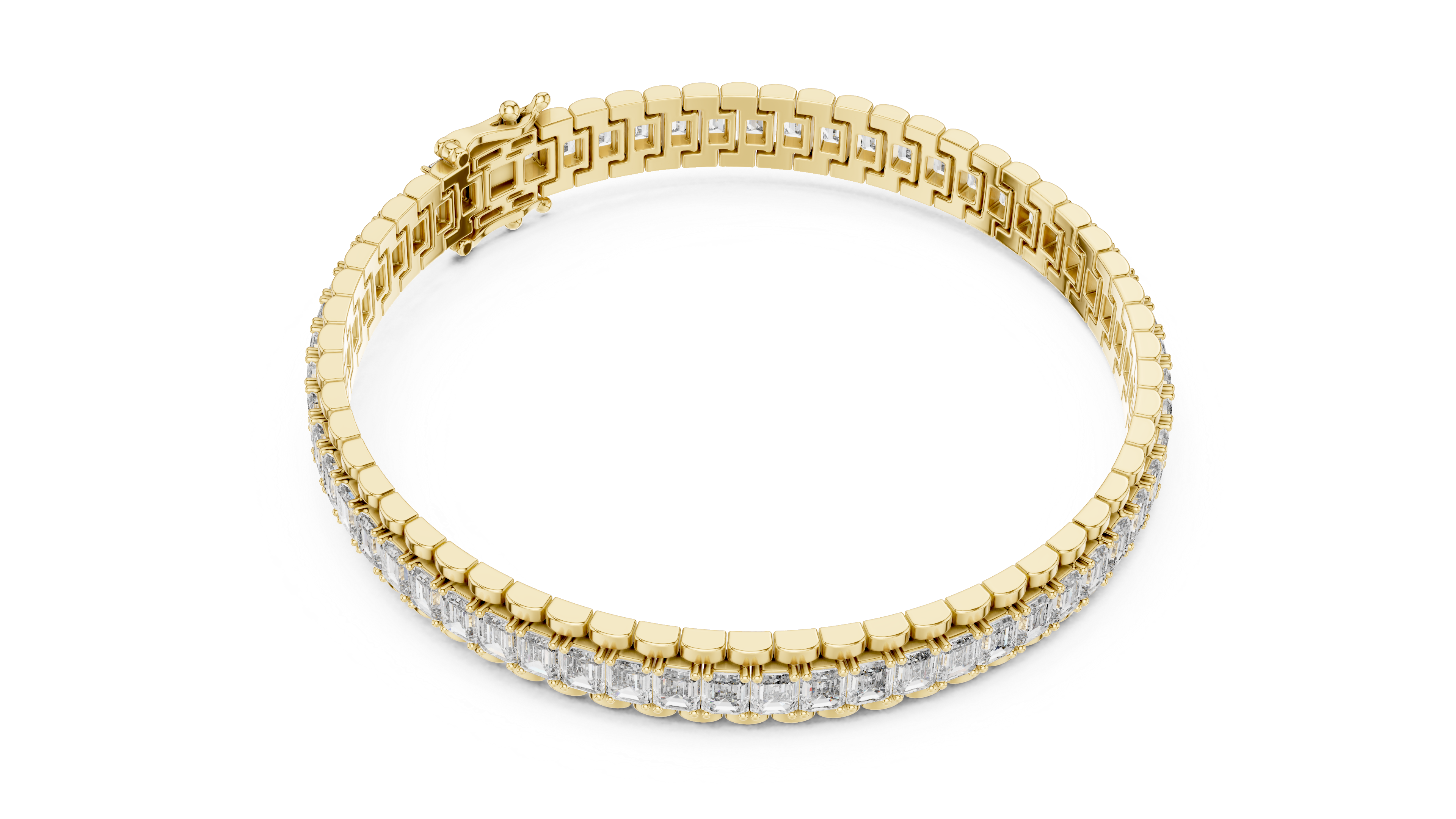 Emerald Cut Diamond Tennis Bracelet