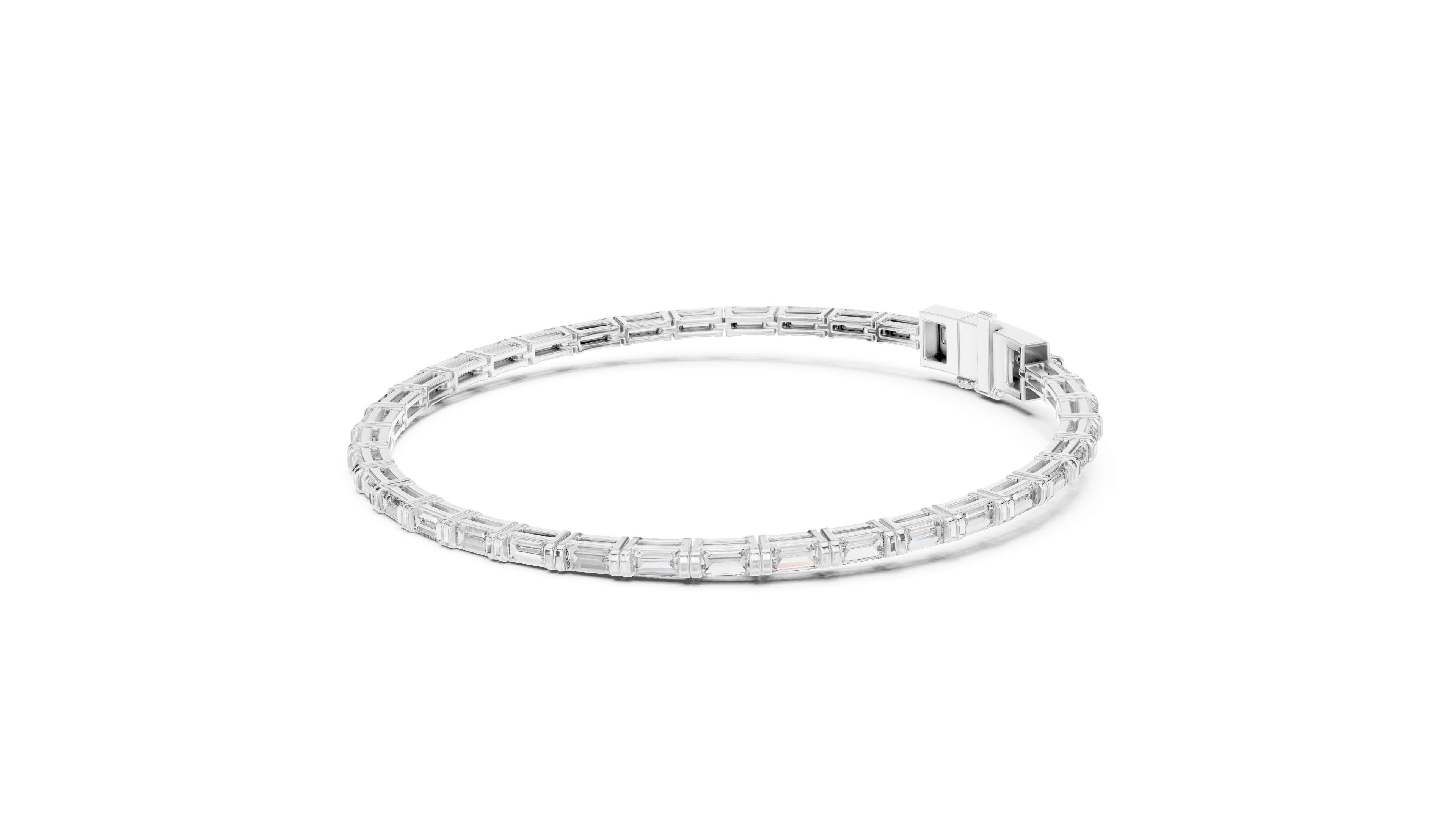 Baguette Cut Diamond Tennis Bracelet