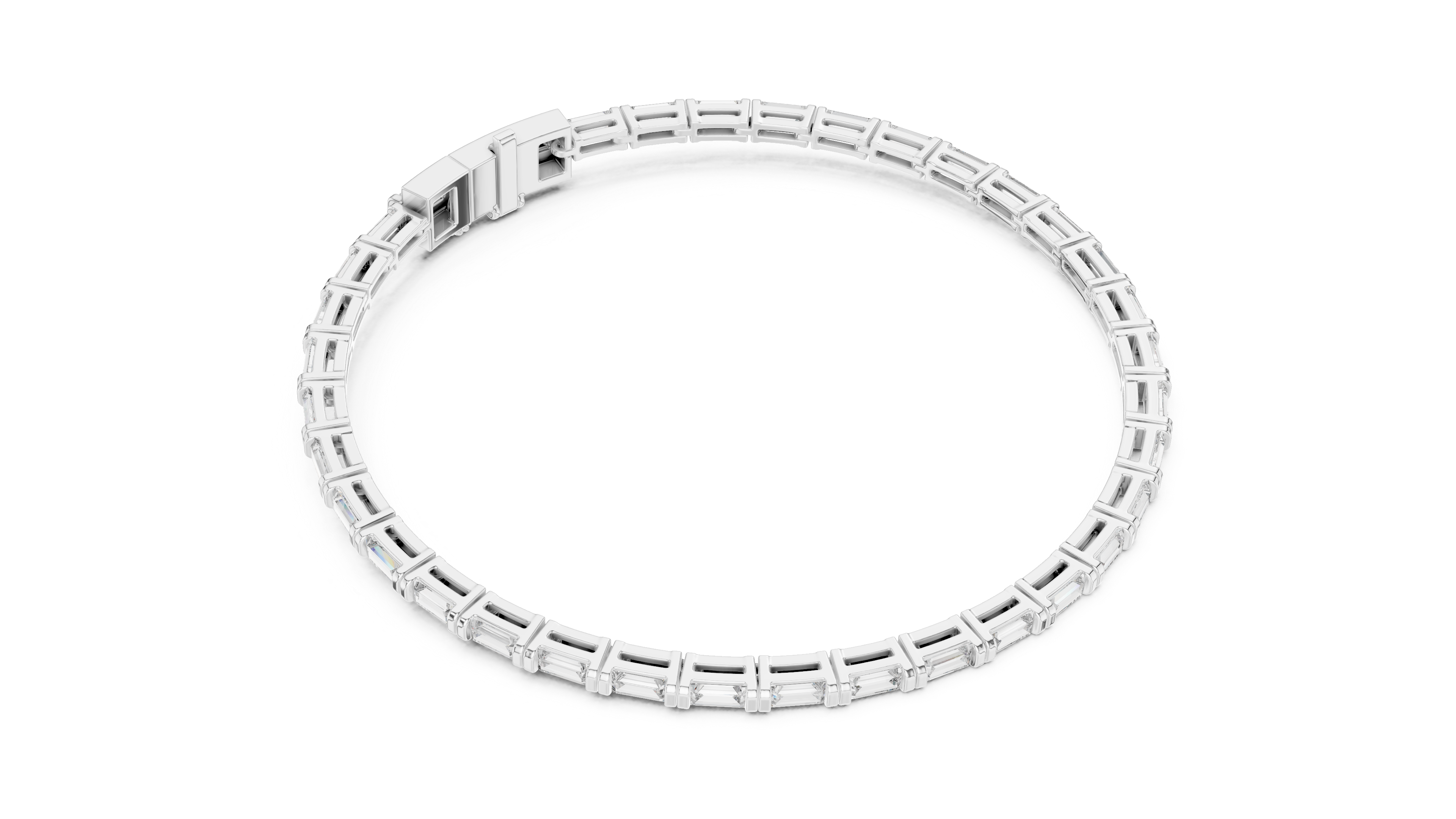 Baguette Cut Diamond Tennis Bracelet