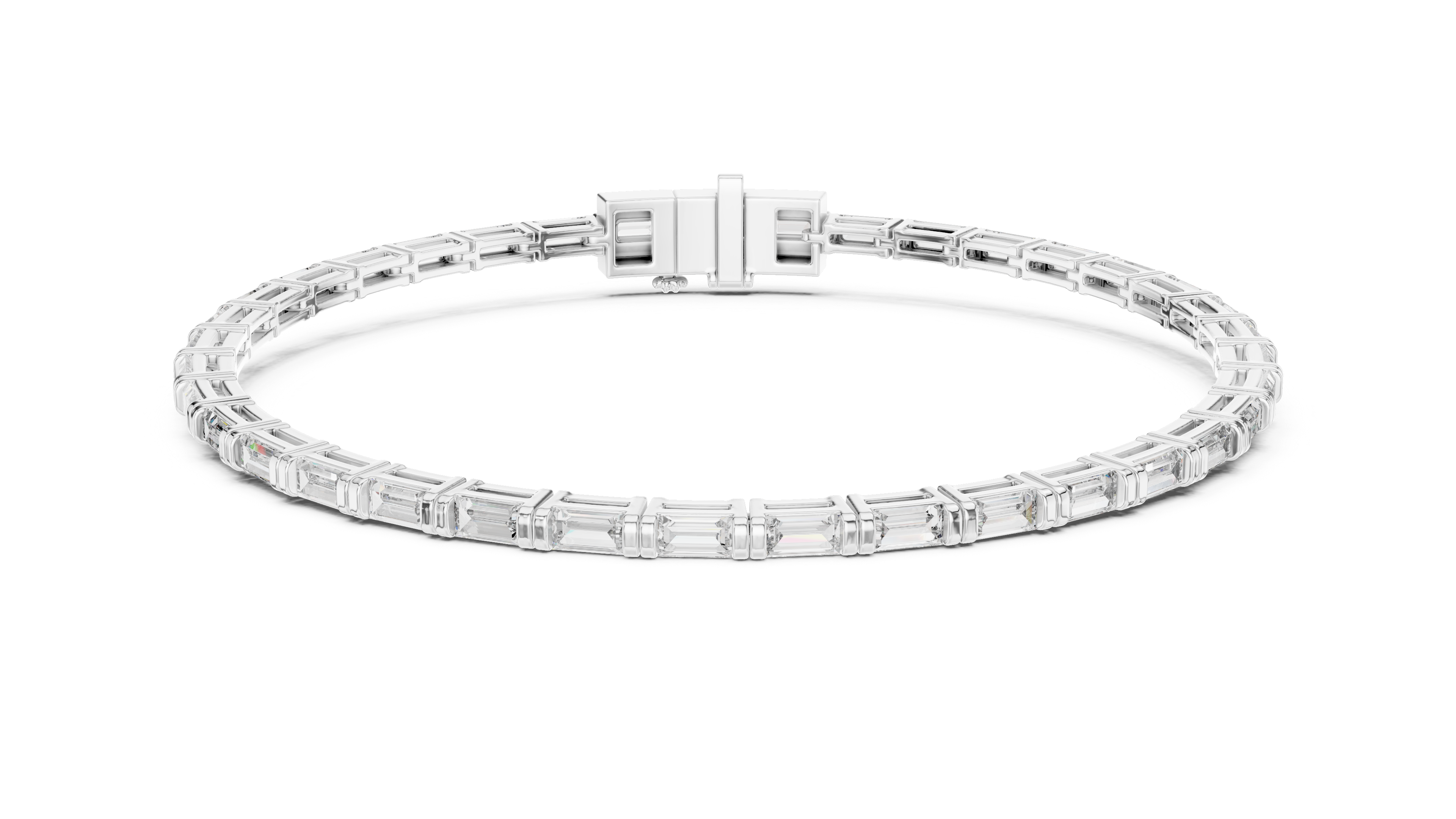 Baguette Cut Diamond Tennis Bracelet