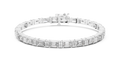 Emerald Cut Diamond Link Tennis Bracelet