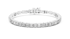 Emerald Cut Diamond Link Tennis Bracelet