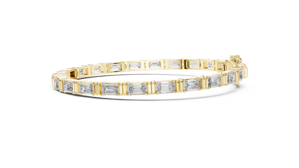 Emerald Cut Diamond Link Tennis Bracelet