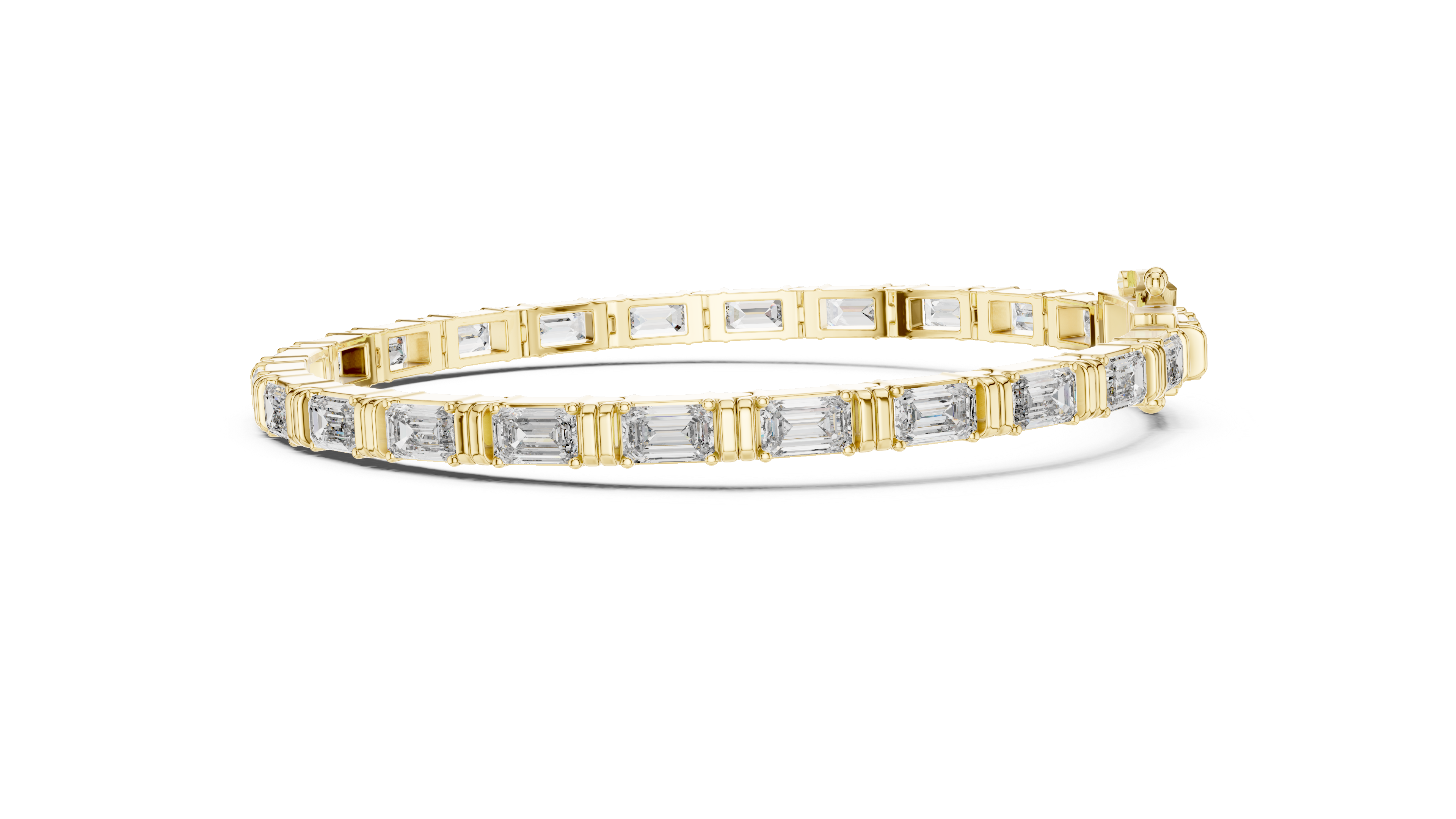 Emerald Cut Diamond Link Tennis Bracelet