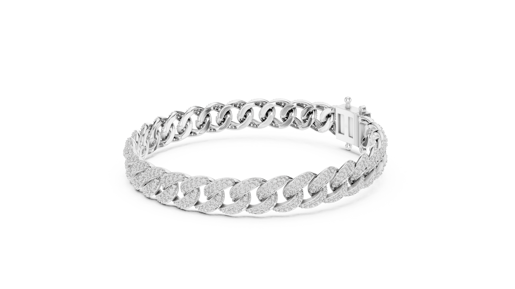 Iced Out Cuban Link Diamond Bracelet