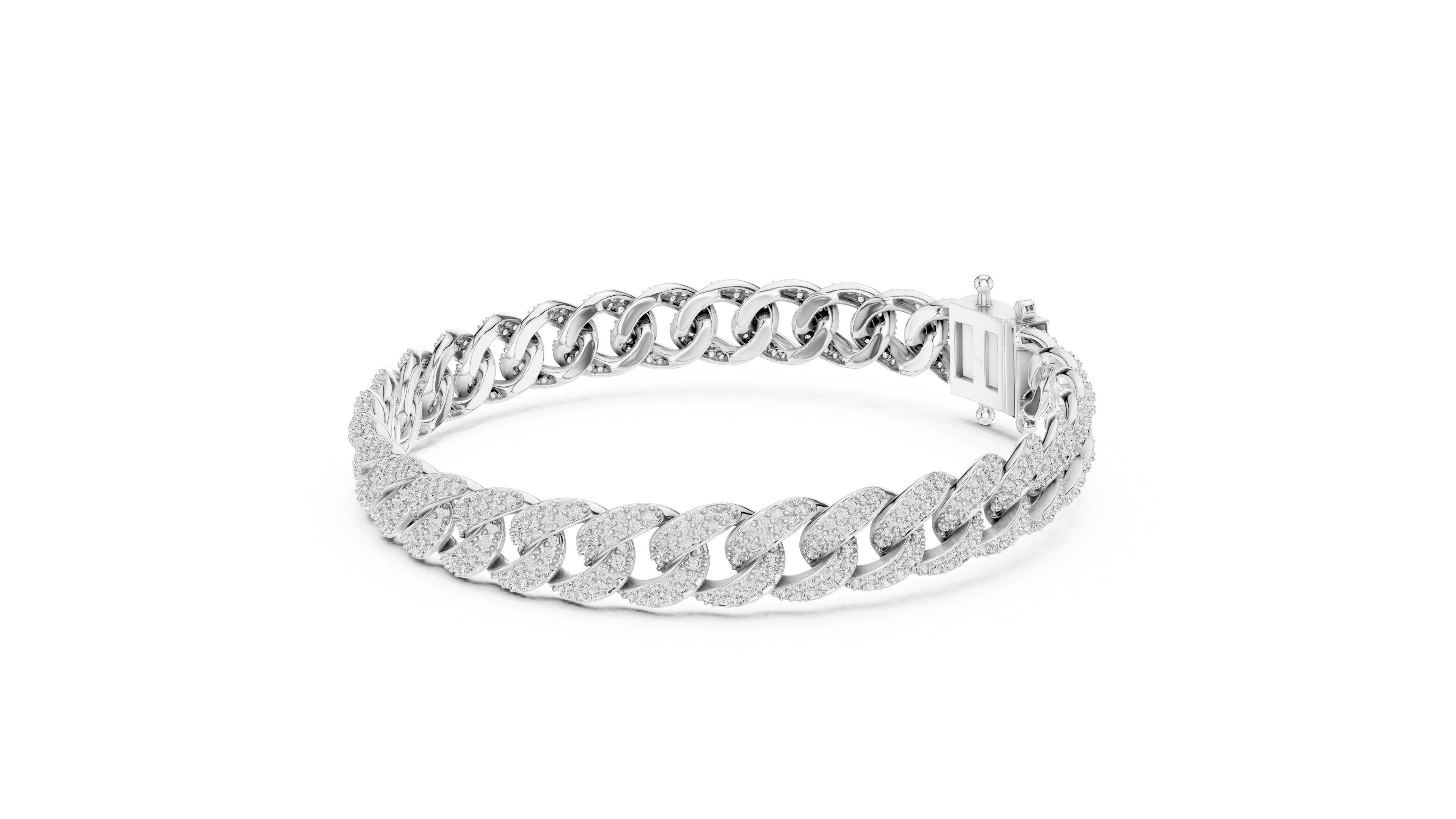 Iced Out Cuban Link Diamond Bracelet