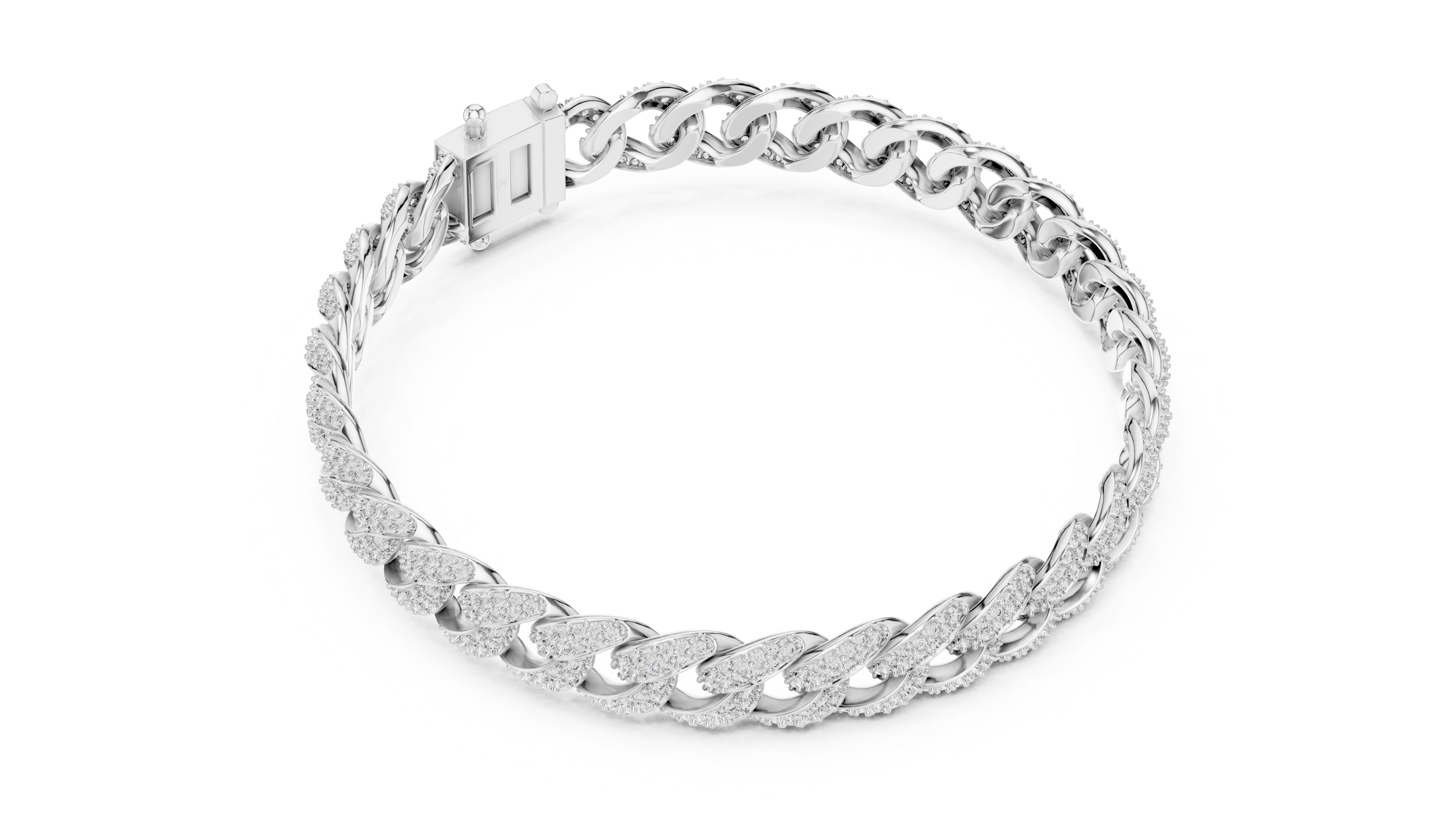 Iced Out Cuban Link Diamond Bracelet