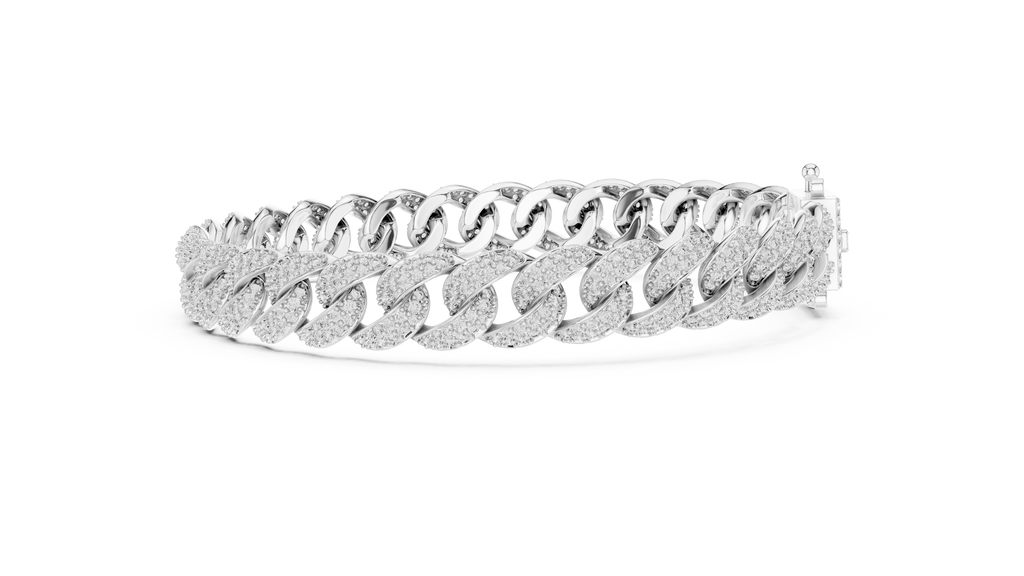 Iced Out Cuban Link Diamond Bracelet