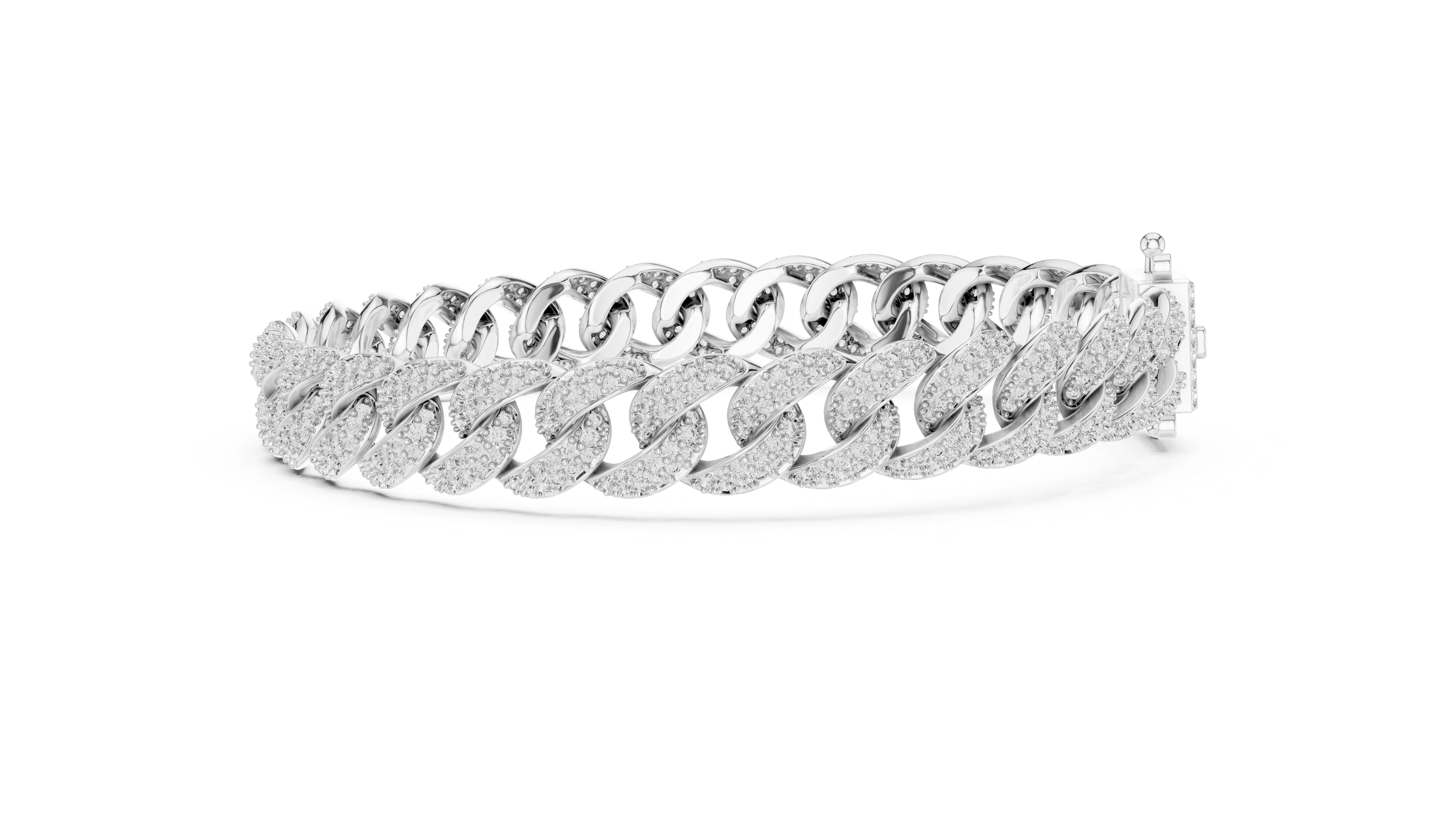 Iced Out Cuban Link Diamond Bracelet