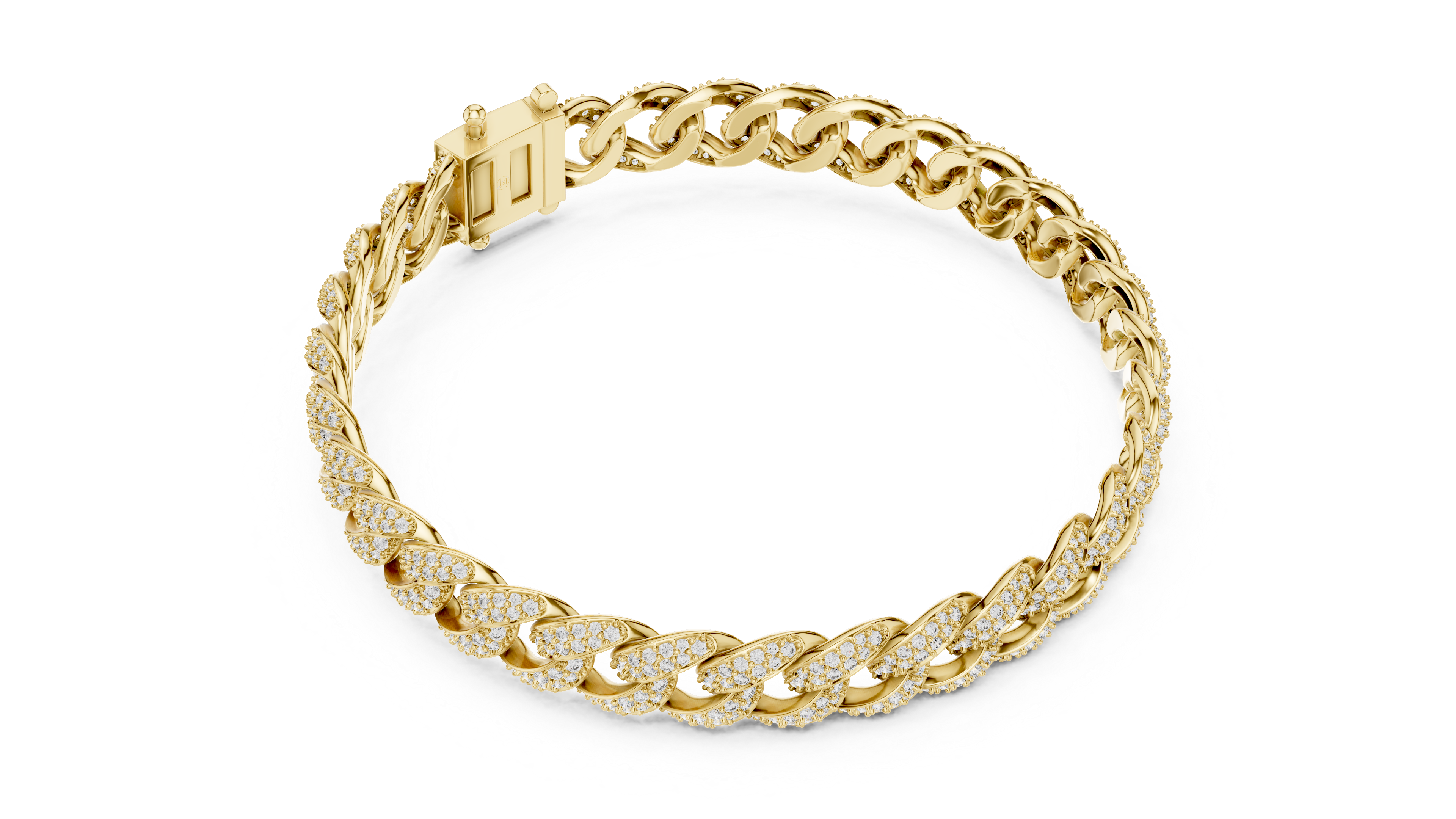 Iced Out Cuban Link Diamond Bracelet