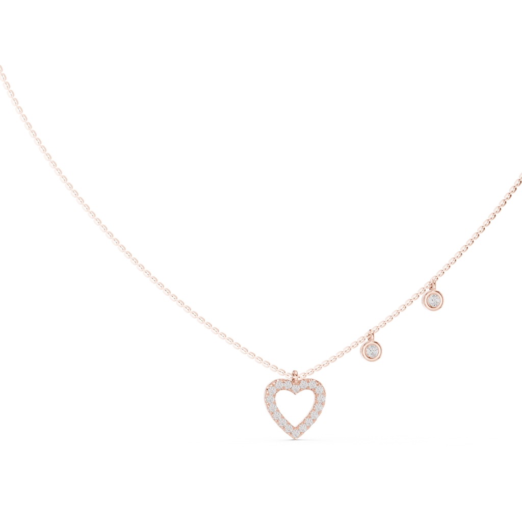 1Heart Diamond Halo Pendant Necklace